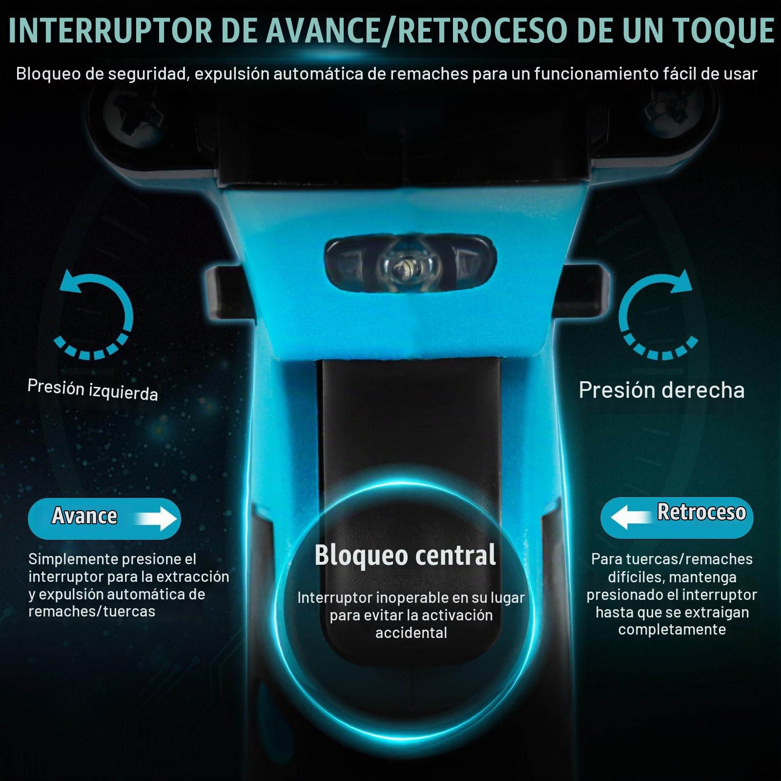 2 En 1 Remachadora Eléctrica Compatible Con Makita 18v Batería, Con Puntas Para M6 Y M8, Para Remaches De 2,4 A 4,8 Mm.