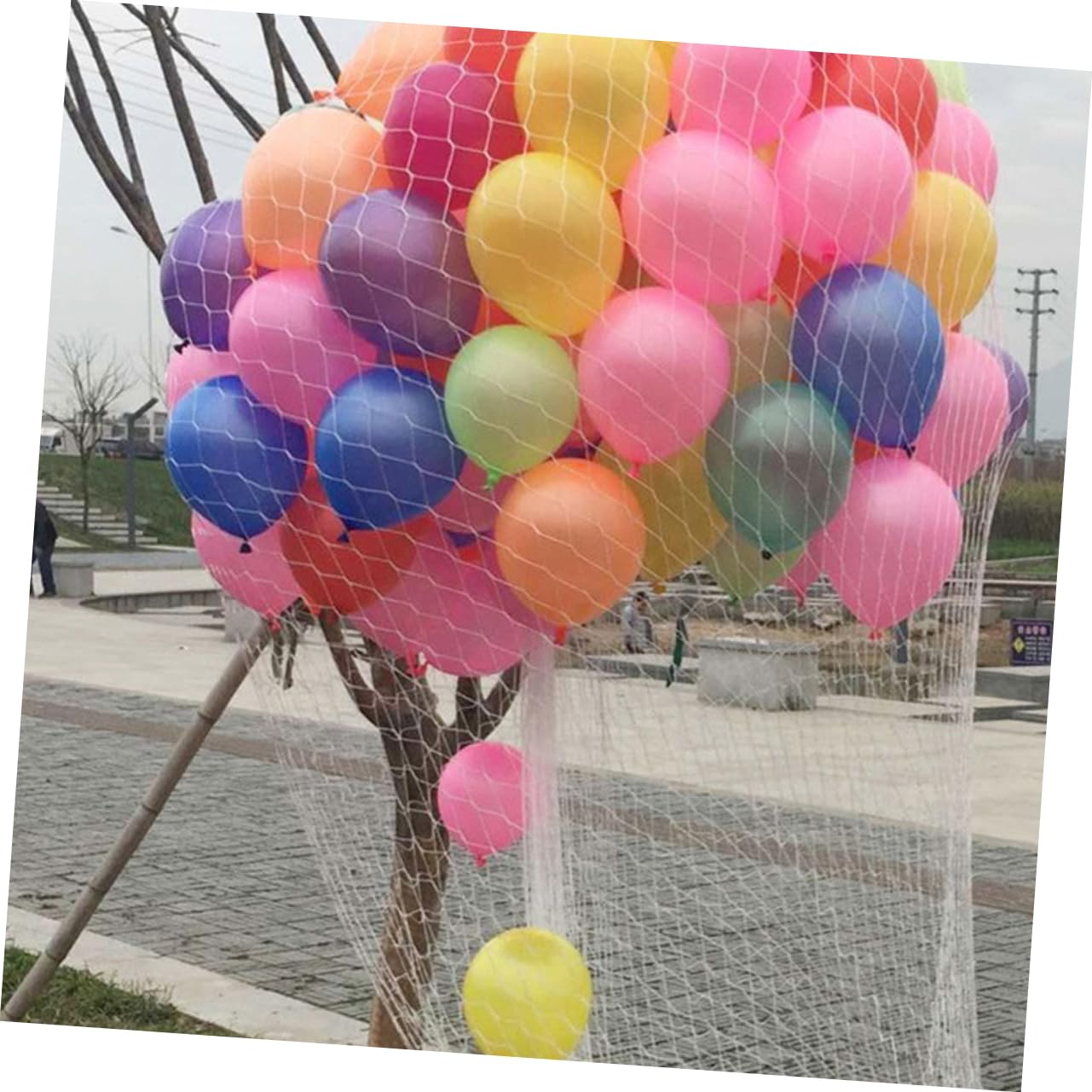 ifundom Wiederverwendbares Weißes Ballon Fallnetz aus Kunststoff für Partyfeiern und Hochzeiten Sicher und Zuverlässig Hält bis 1000 Luftballons Einfach zu Bedienen