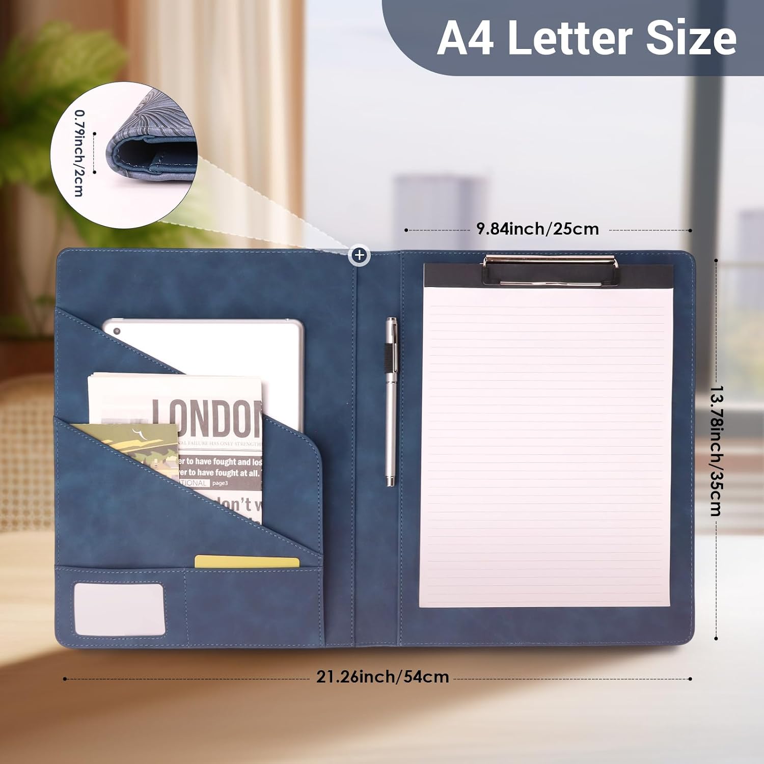 Padfolio with Clipboard, Portfolio Organizer Binder for A4/Letter image 2