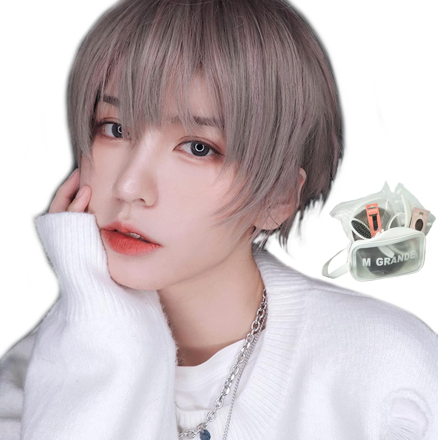エムグランデ プレミアム ウィッグ 6点セット かっこいい クール メンズ かつら Wig ショート イケメン Hair 自然 小顔効果 フルウィッグ グレーメッシュピンクsh Dy53a 売れ筋 エムグランデ プレミアム ウィッグ 6点セット かっこいい クール メンズ かつら Wig ショート イケメン Hair 自然 小顔効果 フルウィッグ グレーメッシュピンクsh Dy53a 売れ筋