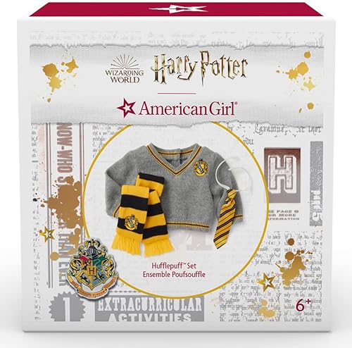Miniatura 6 de American Girl Harry Potter - Disfraz de muñeca Hufflepuff de 18 pulgadas con suéter y bufanda con escudo de casa, para mayores de 6 años