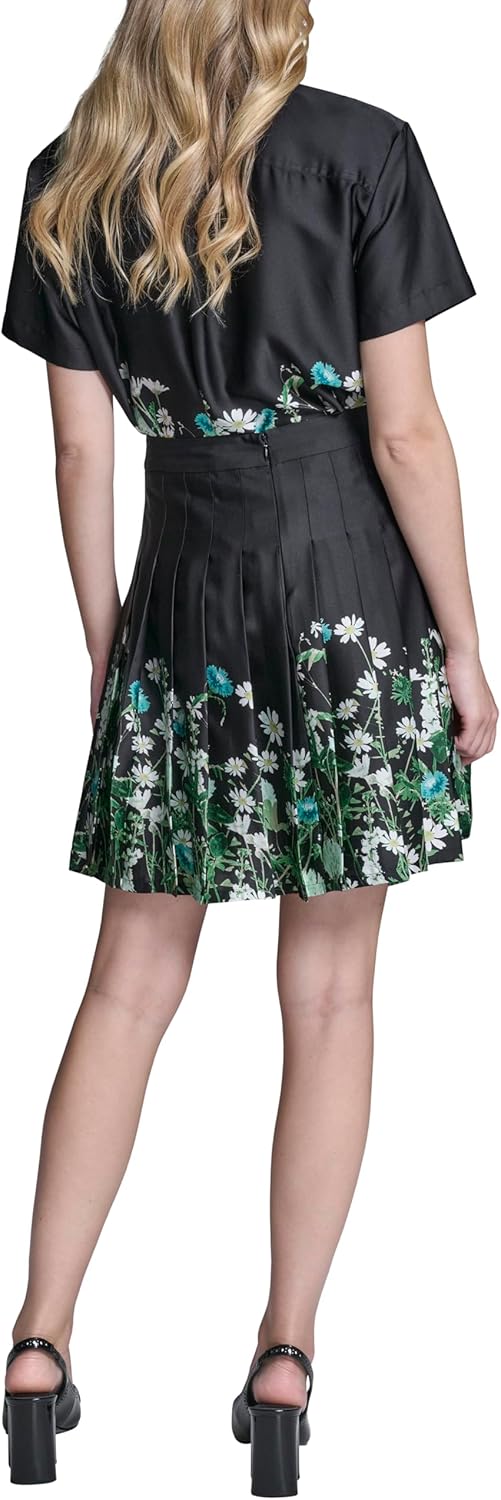 Karl Lagerfeld Women's Above the Knee Placed Floral Skirt
