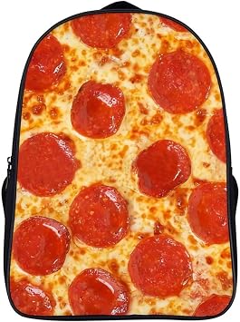 Pep Peroni Pizza Double Compartment Backpack with Large Capacity Reinforcement Design