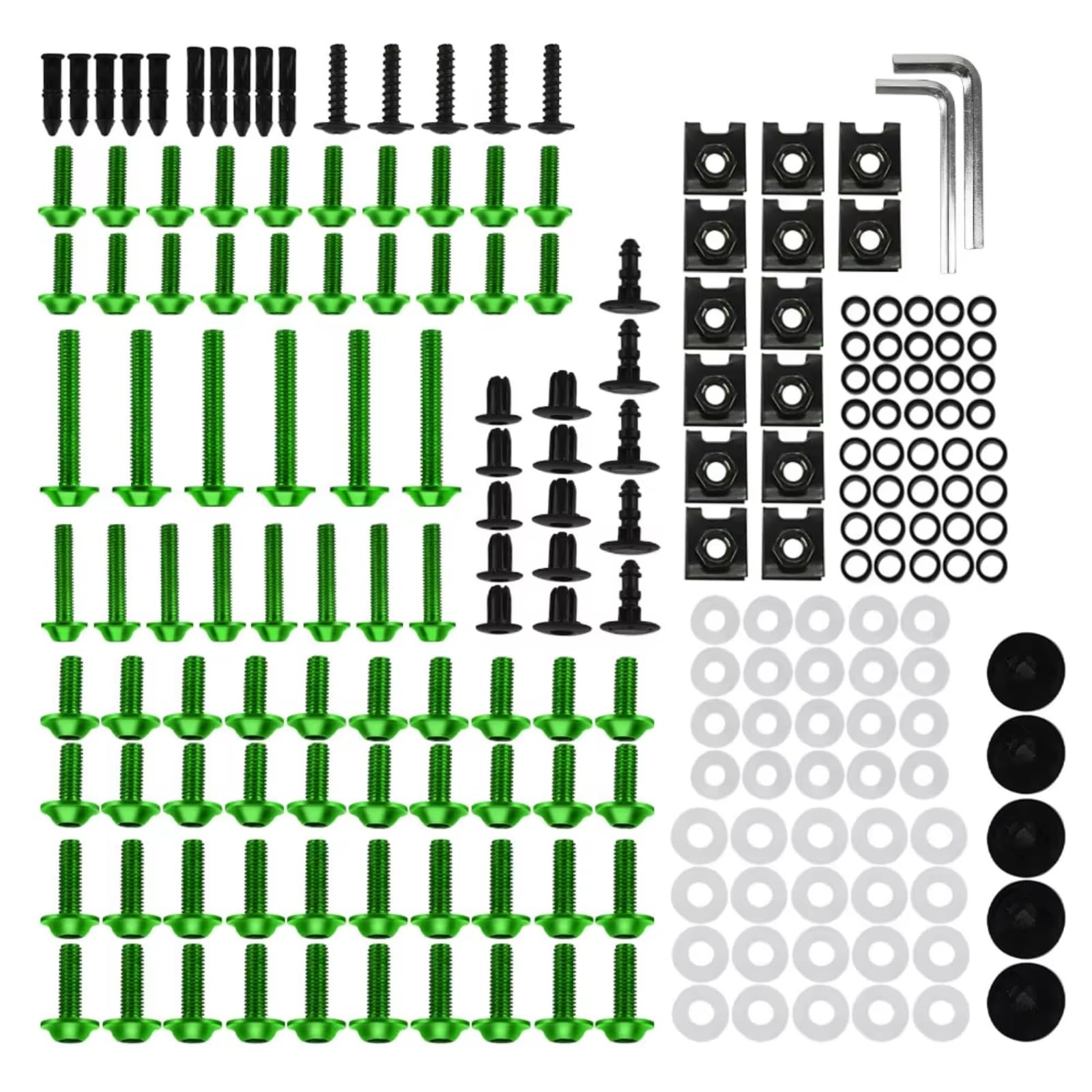 Viti Moto Compatibile Con Yamaha Per YZF Per R1 Per R15 Per R25 Per R3 Per R6 Per R125 Moto 210 Pezzi Carenatura Completa Per Kit Di Bulloni Viti Per Carrozzeria(Green)