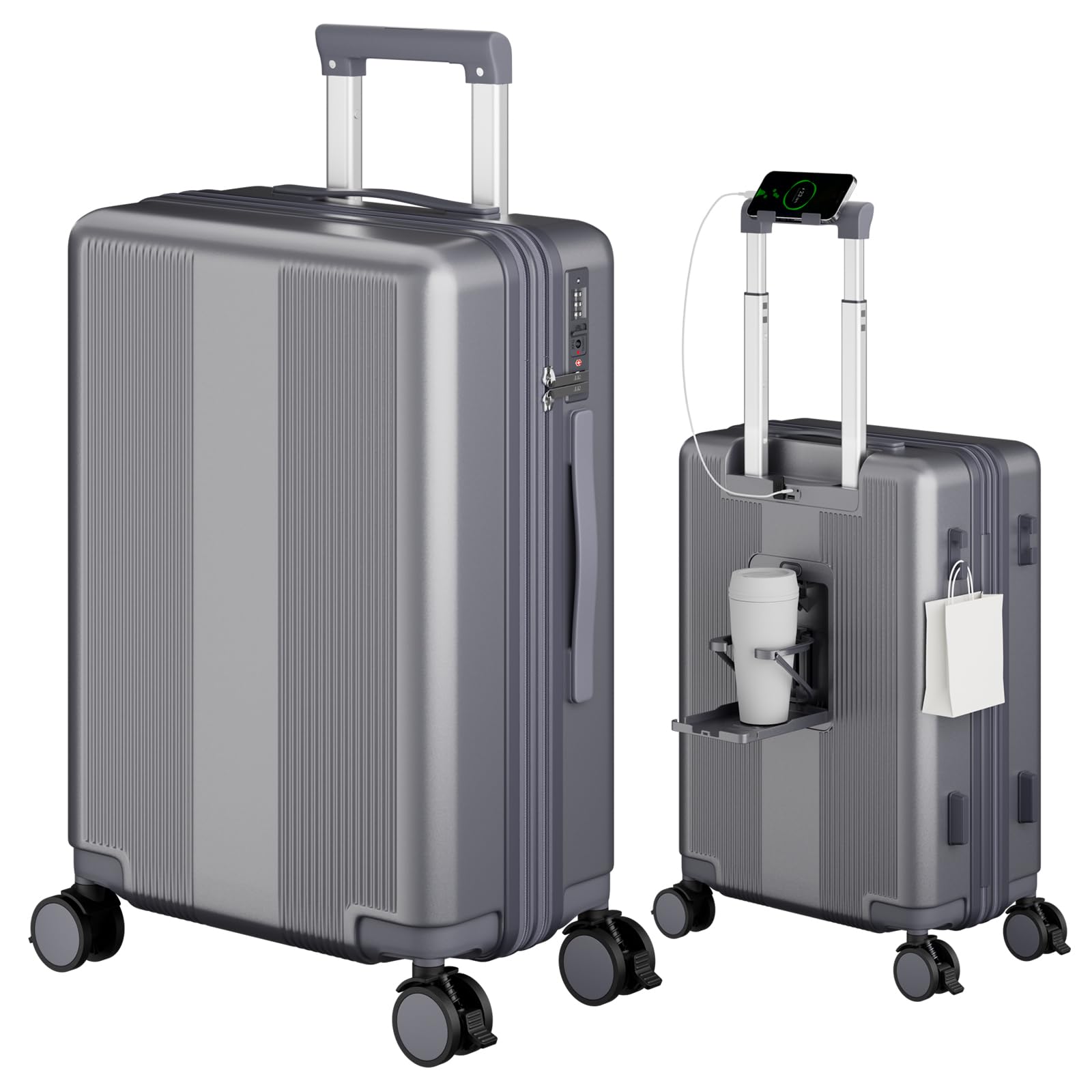 Amazon | [Soolom] スーツケース 拡張機能付き 機内持ち込み 多機能