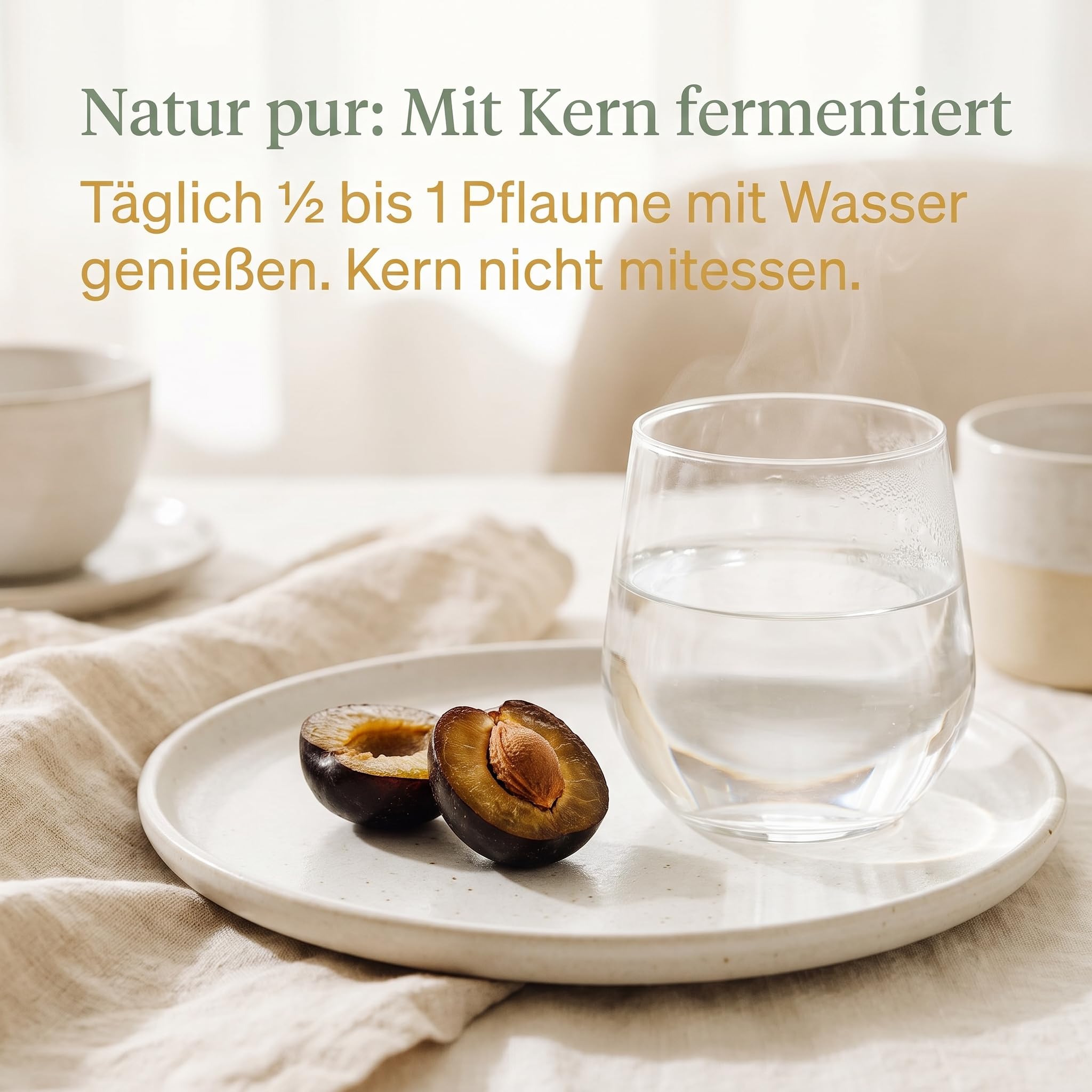 VITA PLUM fermentierte grüne Pflaume (30-Tage Kur) - Japanische Aprikose | Handverlesen · einzeln verpackt · Prunus mume · fruchtig-säuerliches Aroma