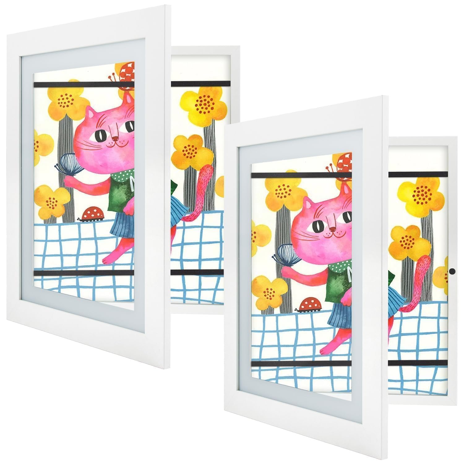 Golden State Art, 10x12.5 Kids Art Frames, Front-Opening Picture Frame Great for Kids Drawings, Artworks, Children Art Projects, Schoolwork, Home or Office (White, Set of 2)