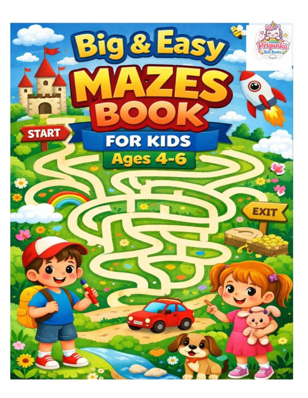 Big & Easy Mazes for Kids Ages 4–6: Fun Puzzle Activity Book with 30 Simple Mazes