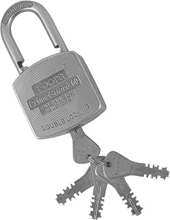 Foora PrimeGuard 60 Push Double Locking Padlock with Zinc Body and 5 Two-Way Keys - Heavy-Duty Door, Gate, and Shutter Loc... Price In India