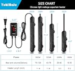 YukiHalu Aquarium Heater 50/100/200/300/500W with Protective Case, Fish Tank Heater, Temperature Adjustable, External Temperature Controller, LED Display, Used for 10/20/40/75/120 Gallons (300W)