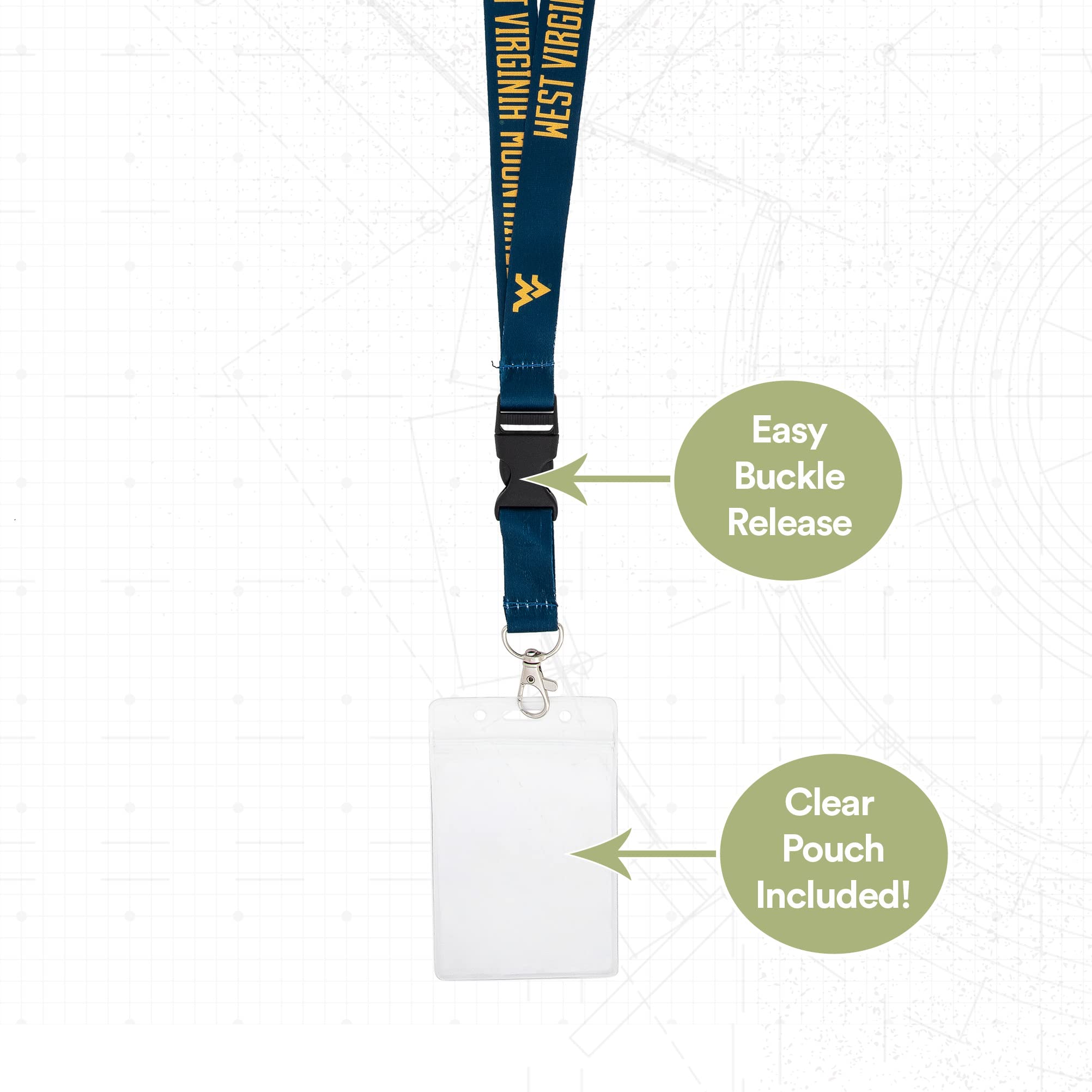 University Of Maine Black Bears Lanyard - Detachable Breakaway Keychain & ID Holder (1.5 Ft, Dark Blue)