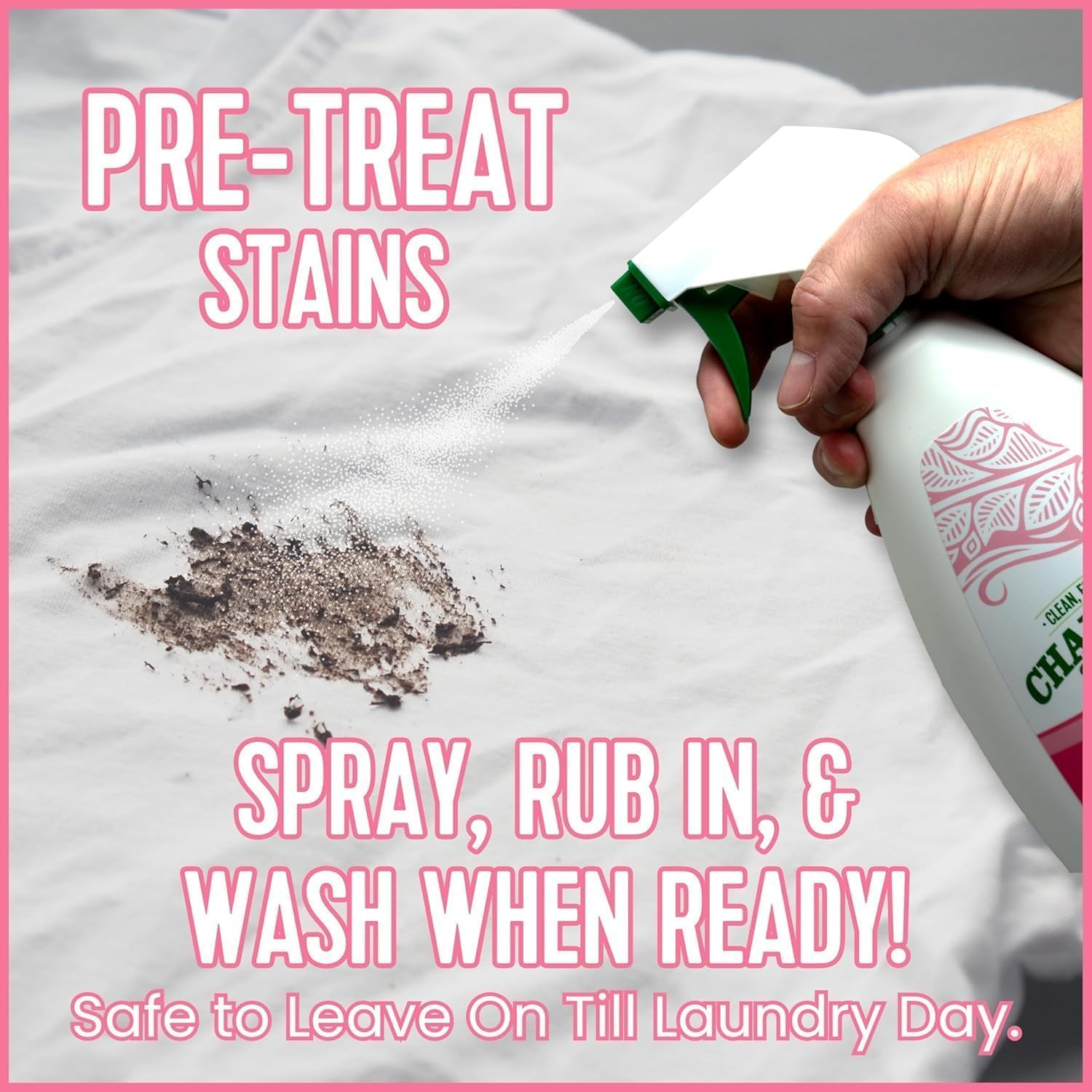 Charlie’s Soap Laundry Pre-Spray with Spray Top 32 Fl. Oz Bottle, Pack of 2, Natural Laundry Pretreat and Stain Remover – Powerful and Eco-Friendly
