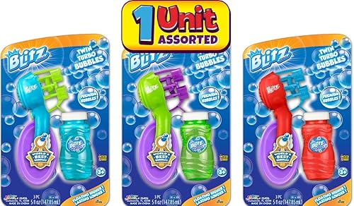 Miniatura 2 de Blitz Pistola de burbujas sopladora de burbujas de mano para niños con solución de jabón (1 unidad) Máquina automática de burbujas con baterías.