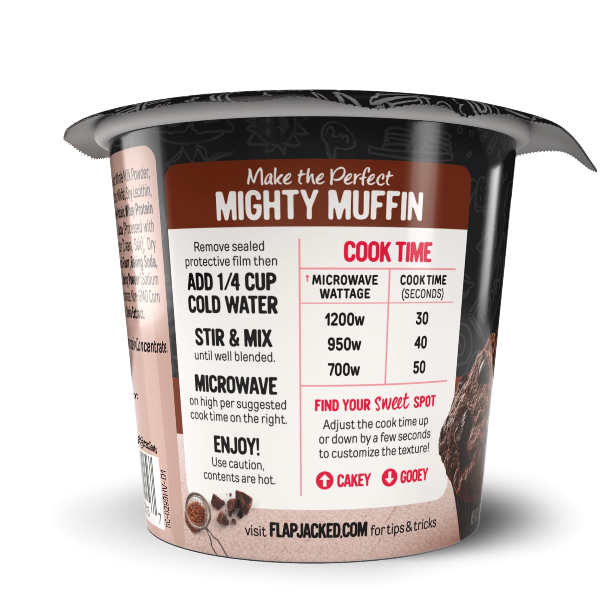 FlapJacked Mighty Muffin, Double Chocolate, 12 Count by FlapJacked