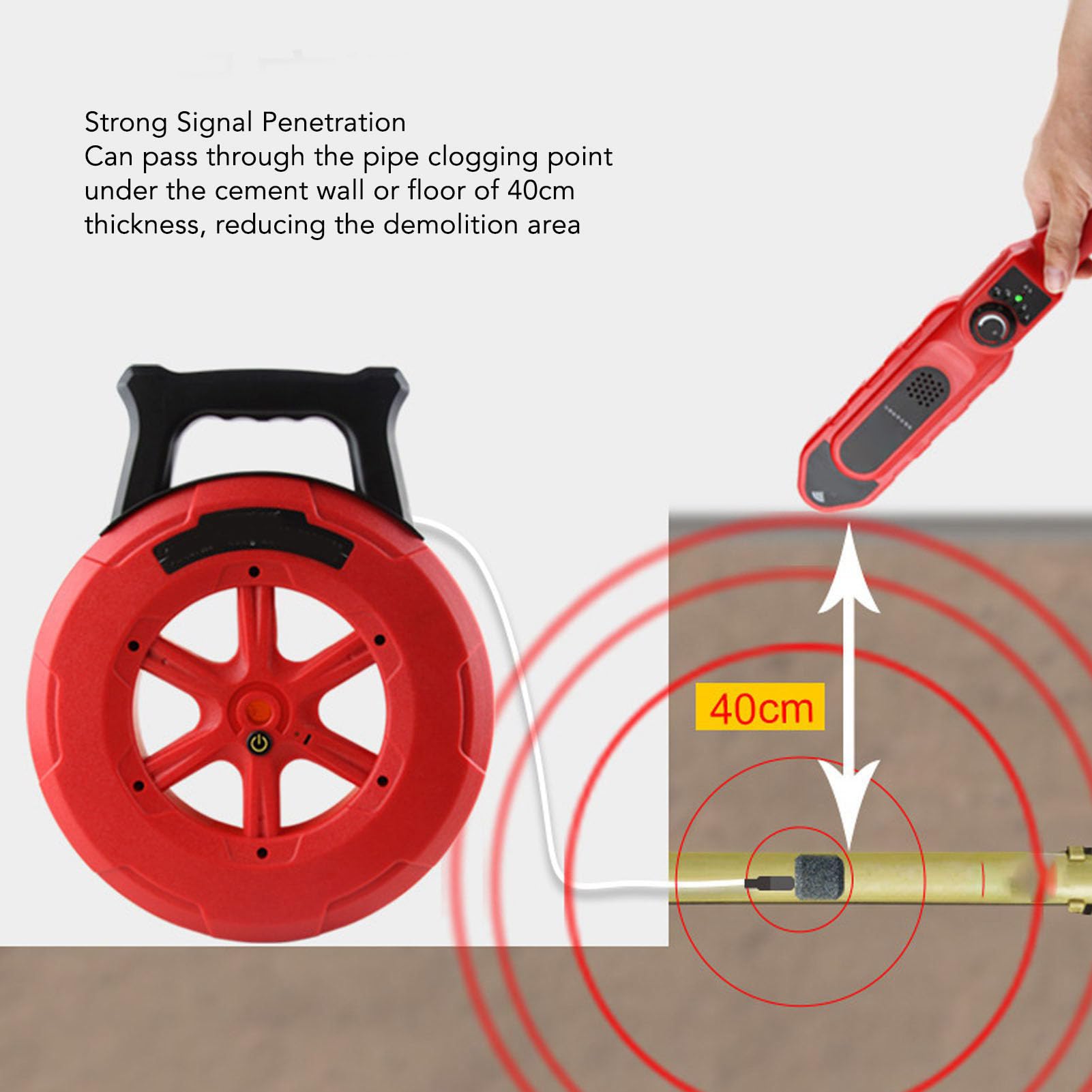 Detector de Obstrucción de Tuberías, 7 Sondas Localizador de Bloqueo de Obstrucción de Tuberías Subterráneas Escáner de Pared NF‑5120