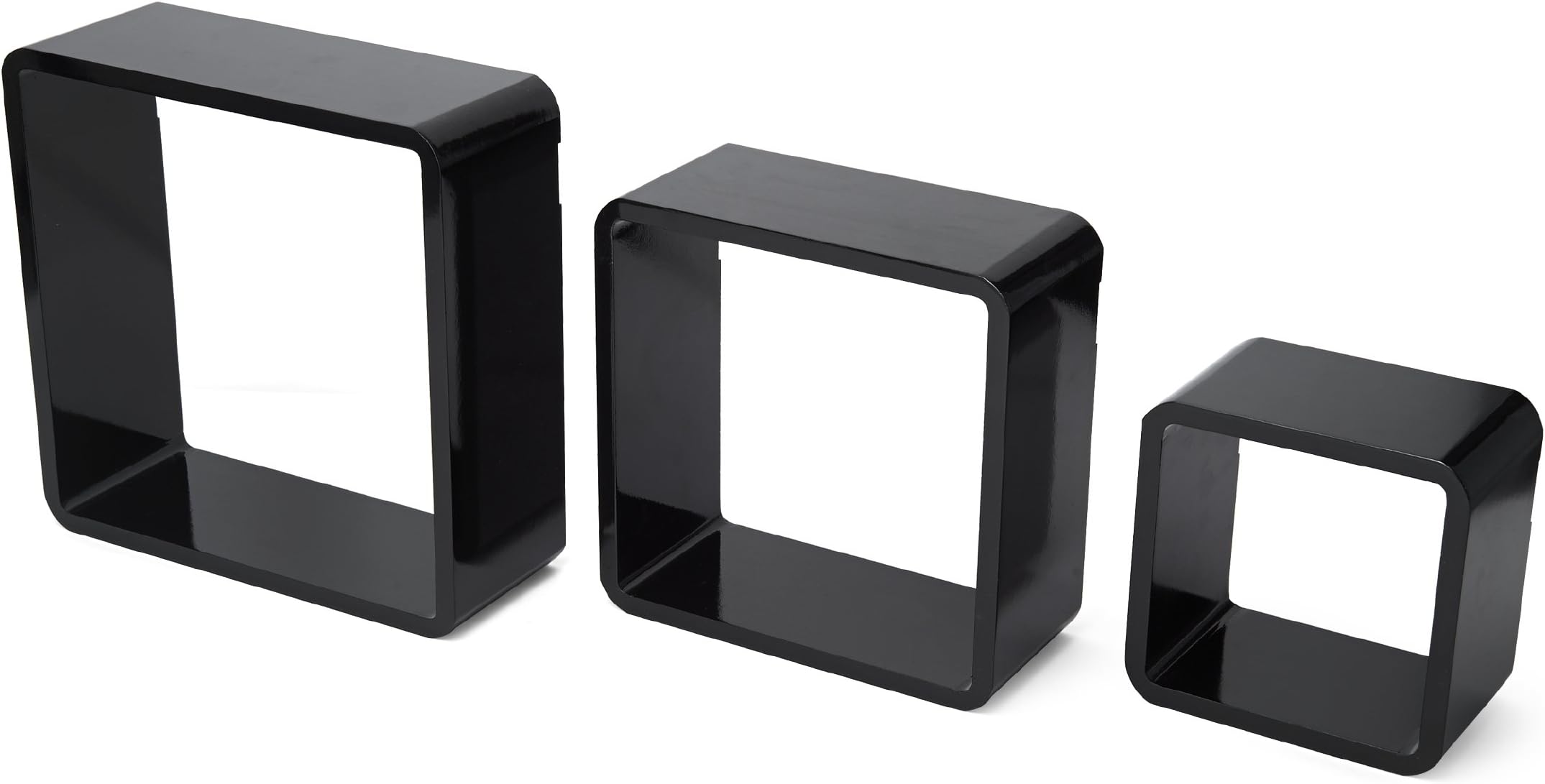 Studio Nova High Gloss Cubes (Set of 3), Black