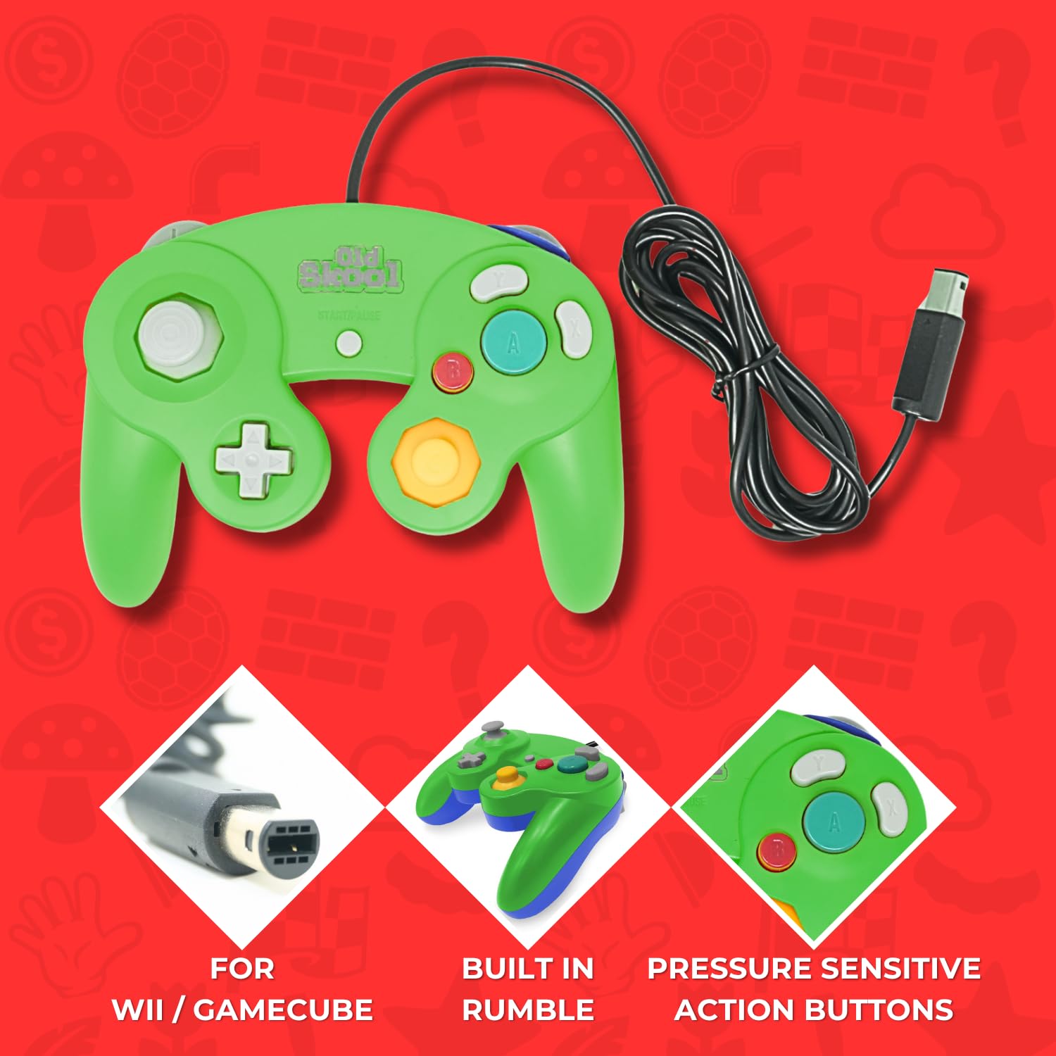 Old Skool Wired Nintendo Gamecube / Wii Compatible Controller