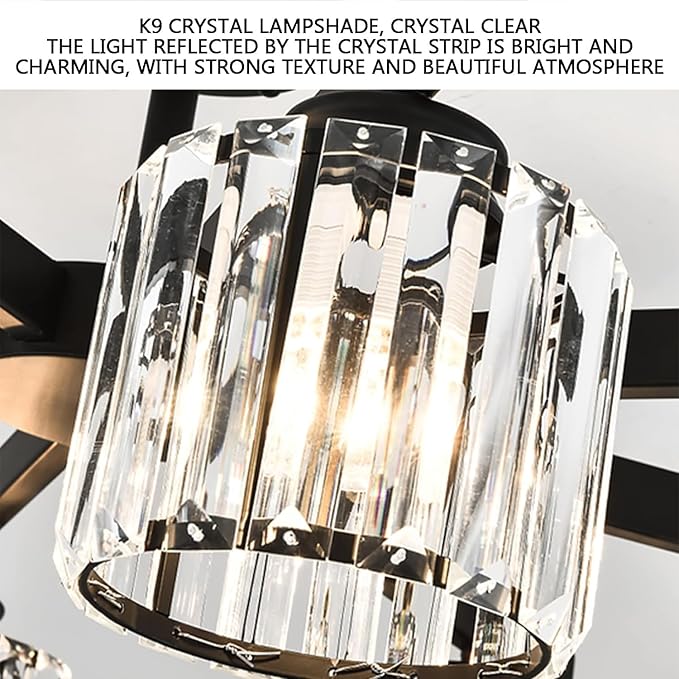 ZUMAHA Licht Luxe Plafondlamp Kristallen Lamp Ronde Kristallen Kroonluchter Moderne Plafondlamp IJzer Geschilderd Lamplichaam photo 3