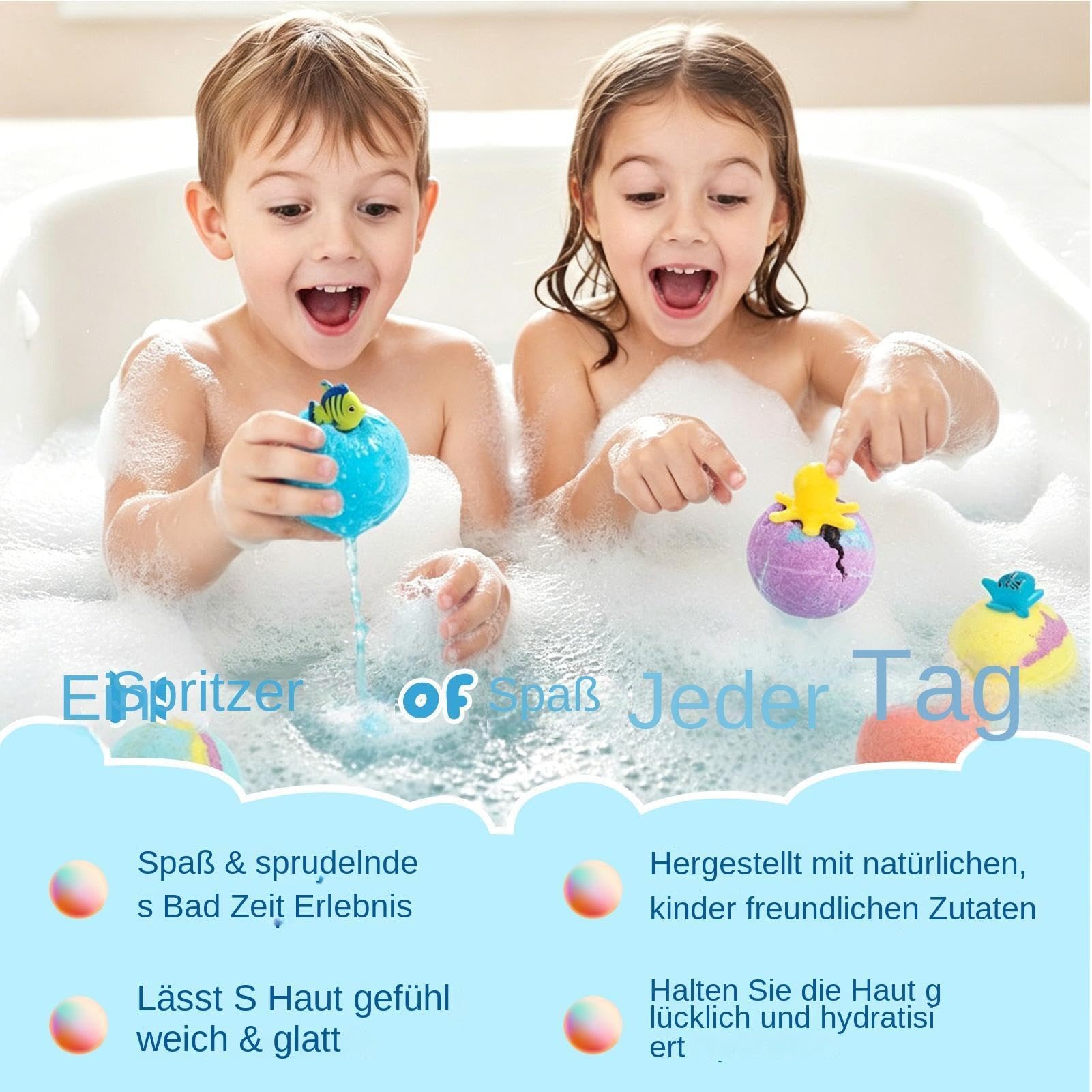 Lot de 12 bombes de bain avec à l'intérieur pour - 5,1 cm