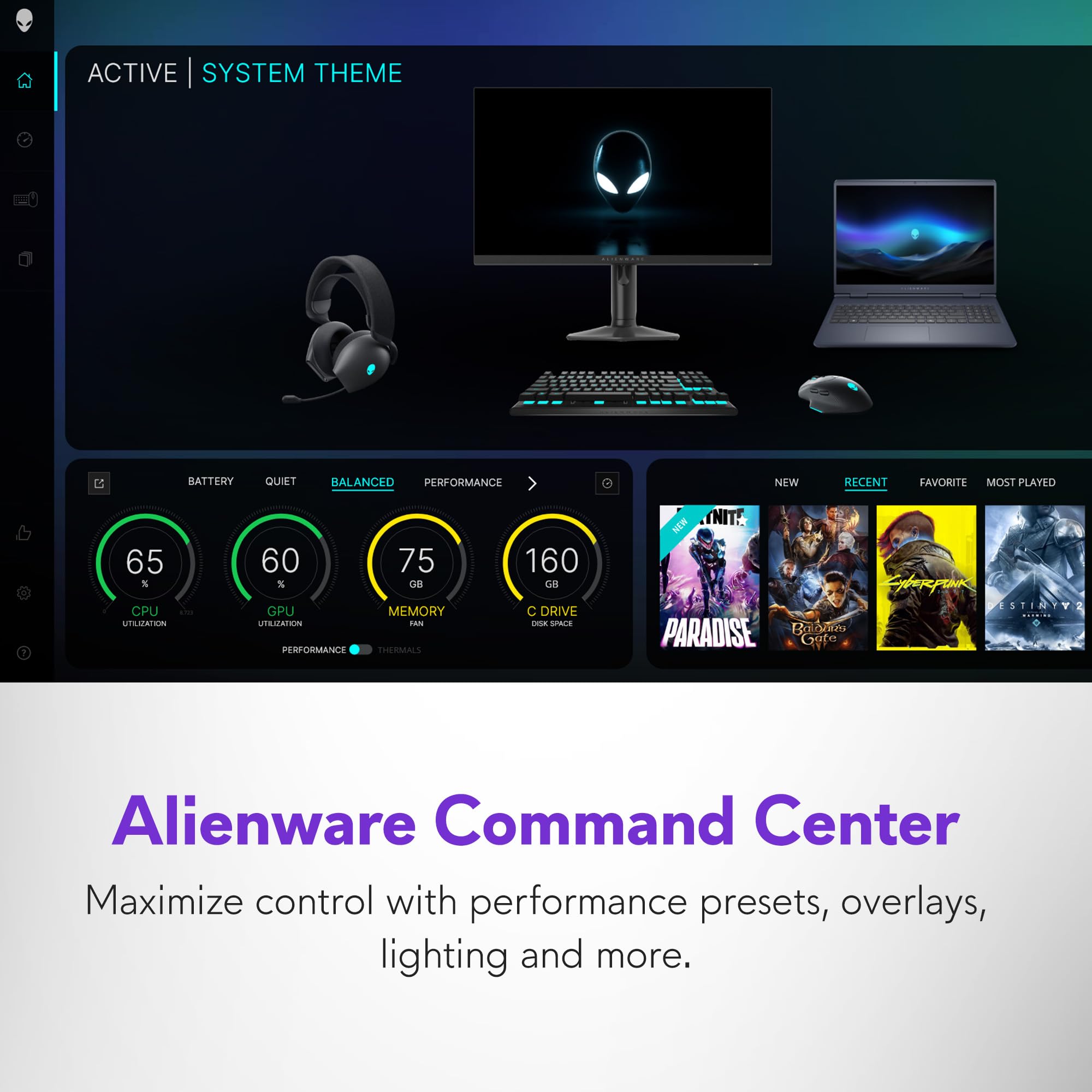 Alienware 16 Aurora Gaming Laptop AC16250-16" WQXGA 120Hz Display, Intel Core 7-240H Processor, 16GB DDR5 RAM, 1TB SSD, NVIDIA GeForce RTX 5050 8GB Graphics, Windows 11 Home, Onsite Service - Blue