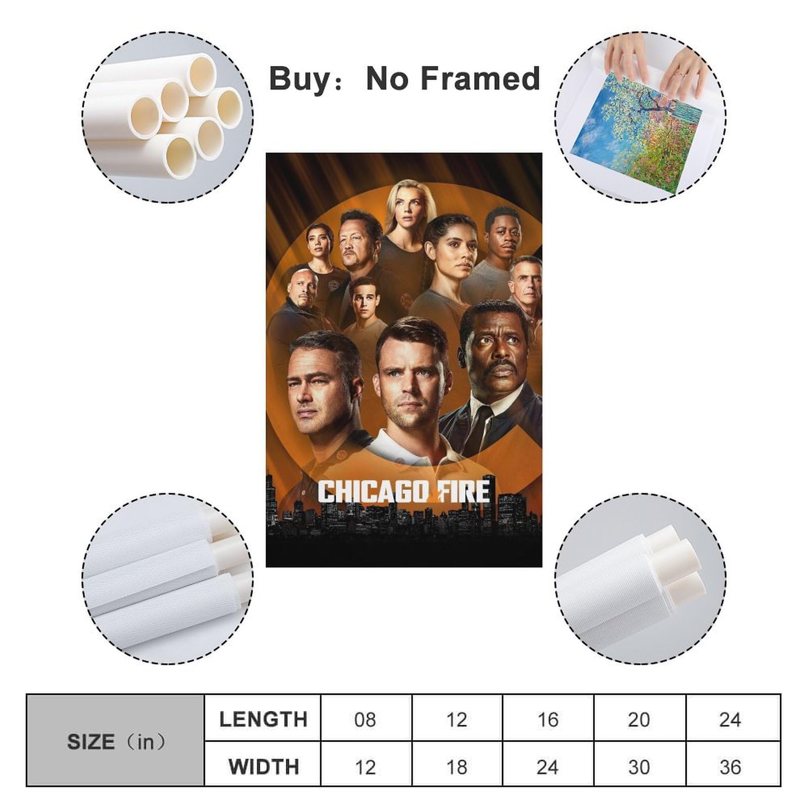 Poster TV Chicago Fire Art - Peinture Décorative Sur Toile - Affiche Murale Et Image D'art Moderne Pour Chambre à Coucher - 20 X 30 Cm