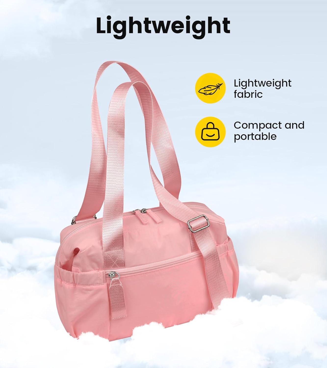 Vorspack Mini Gym Bag for Women - Small Duffle Bag Lightweight Duffel Bag with Wet Pocket Cute Sports Bag for Gym Dance Yoga - Pink - Image 5