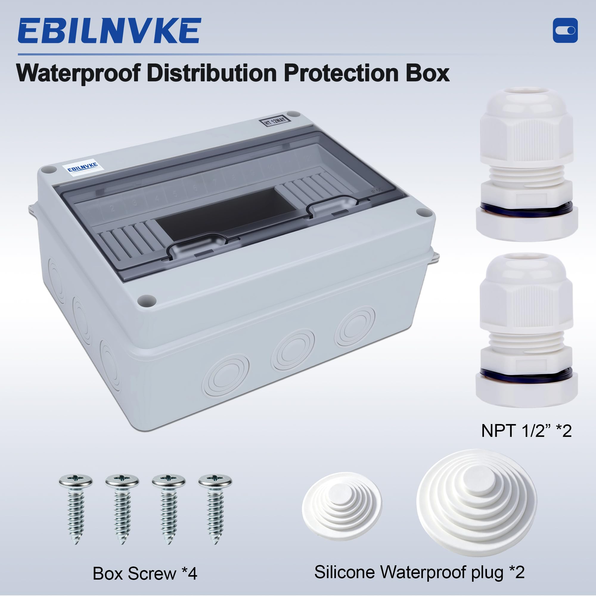 12 Way Circuit Breaker Box - Waterproof Protection -7