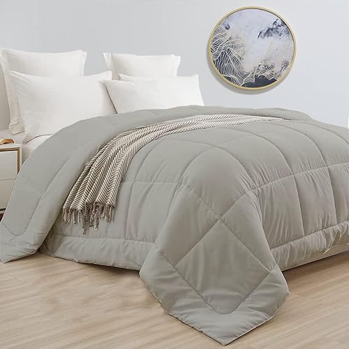 Miniatura 2 de Edredón alternativo para todas las estaciones  Matrimonial 82 x 86 pulgadas, tamaño 1 pieza, relleno de edredón de microfibra con 4 pestañas en las