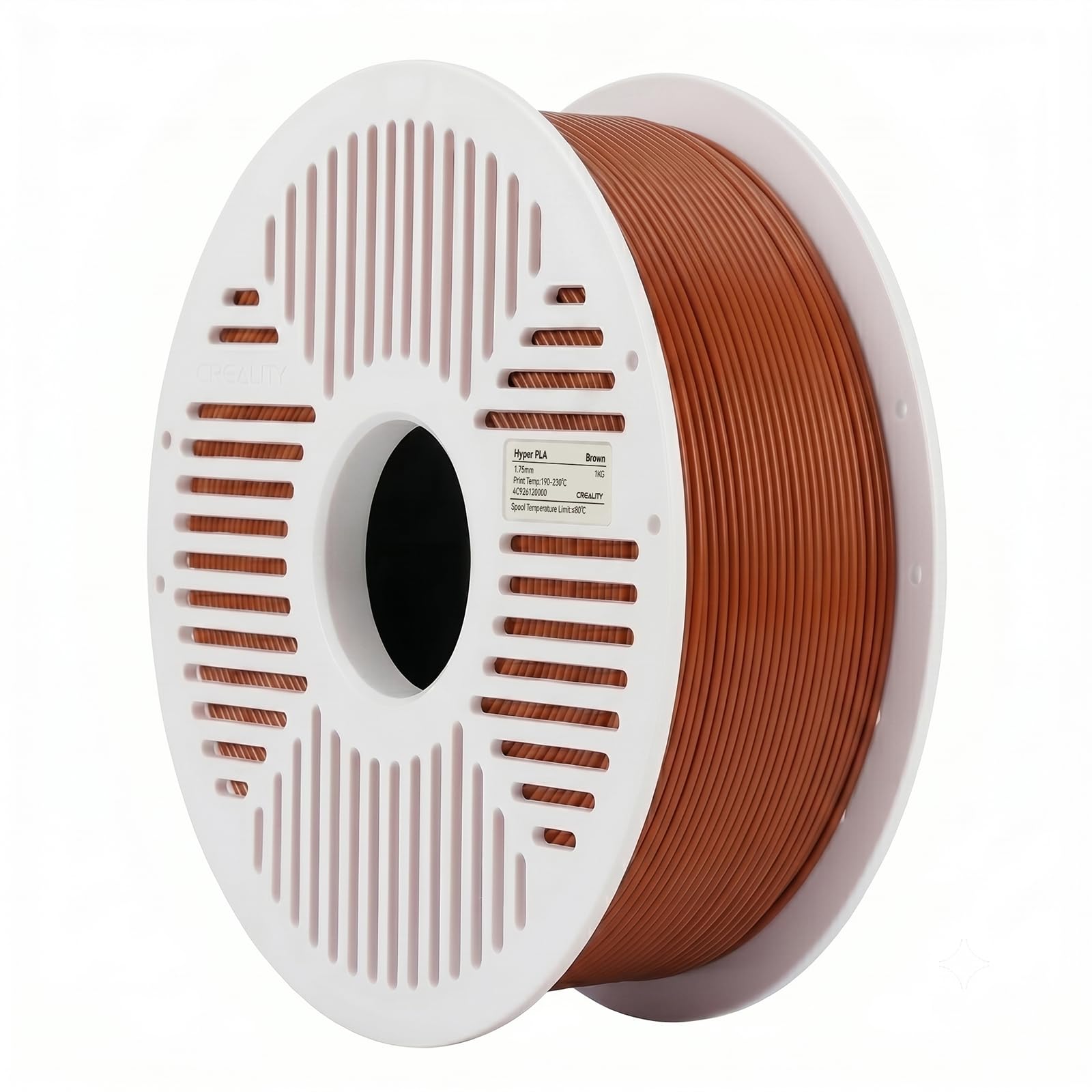 Creality PLA Filament with Reusable Spool 1KG, 1.75mm PLA 3D Printing Filament 2.2lbs High Dimensional Accuracy, Easy Installation Detachable Spool, Fits for Most 3D Printers, Brown