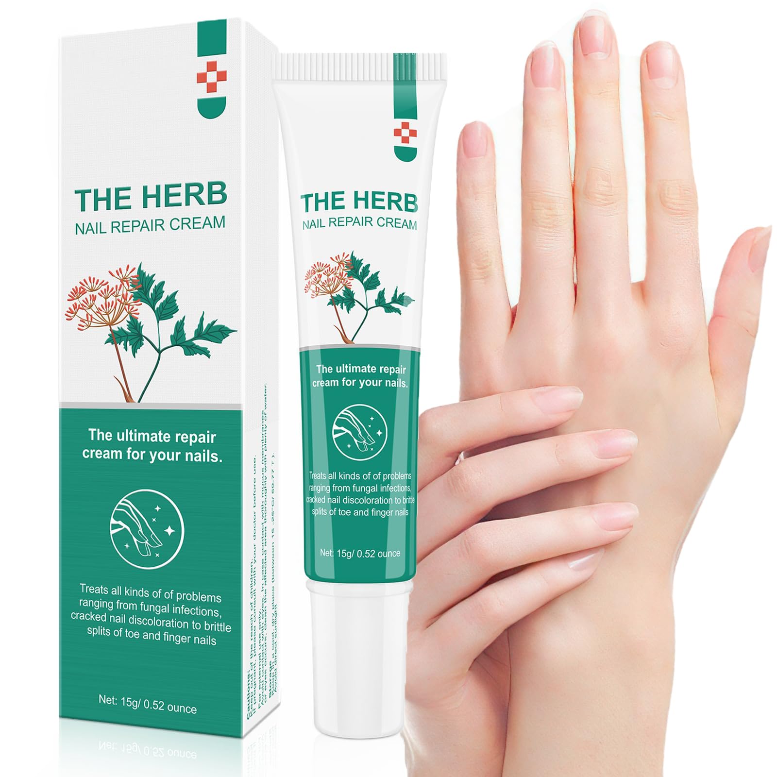 MIELIKKI Nail Repair Cream, Nail Strengthener Cream, Nail Repair Solution, Repairs Damaged, Broken, Cracked and Discolored Nails