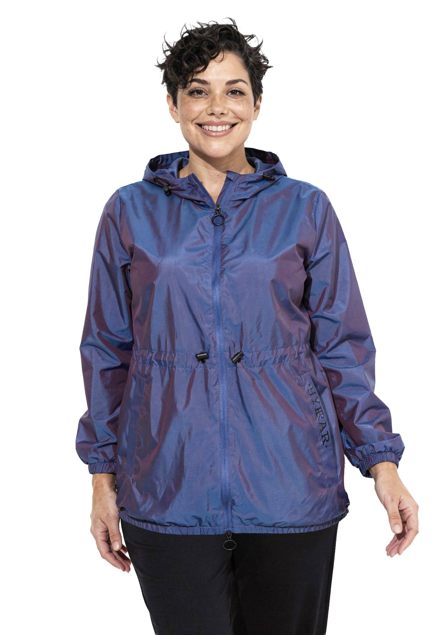 Ulla Popken Damen große Größen Übergrößen Plus Size Funktionsjacke, schimmernd, wasserabweisend, Kapuze 848559