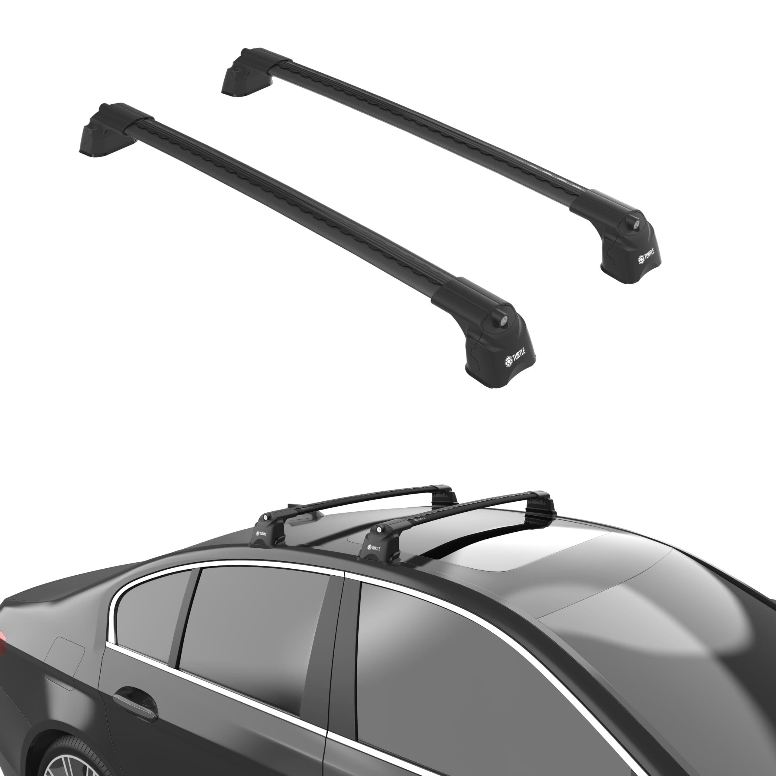 TURTLE Compatible with BMW 5-Series (F10) 2010-2017 Air3 roof Rack | Black