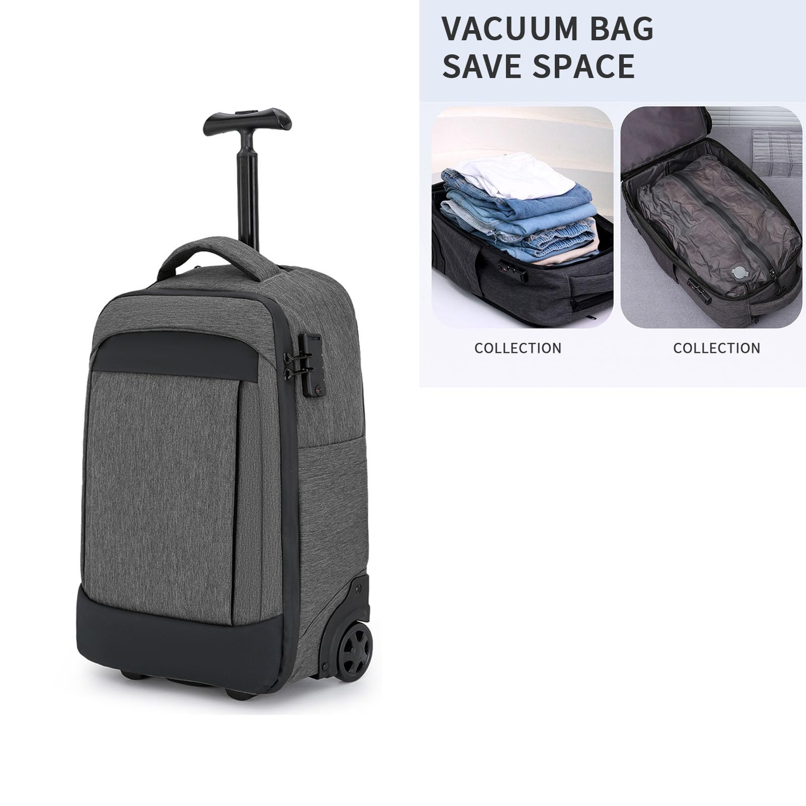 Haofy Plecak Podróżny, Plecaki Plecak Cichy, Pojemny, Modny, Podróżny, Biznesowy Laptop. Pasuje do pracy. Business Weekender. College. Czarny. 20,5 X 13,0 X 8,7 cala. Próżniowy Laptop na Kółkach