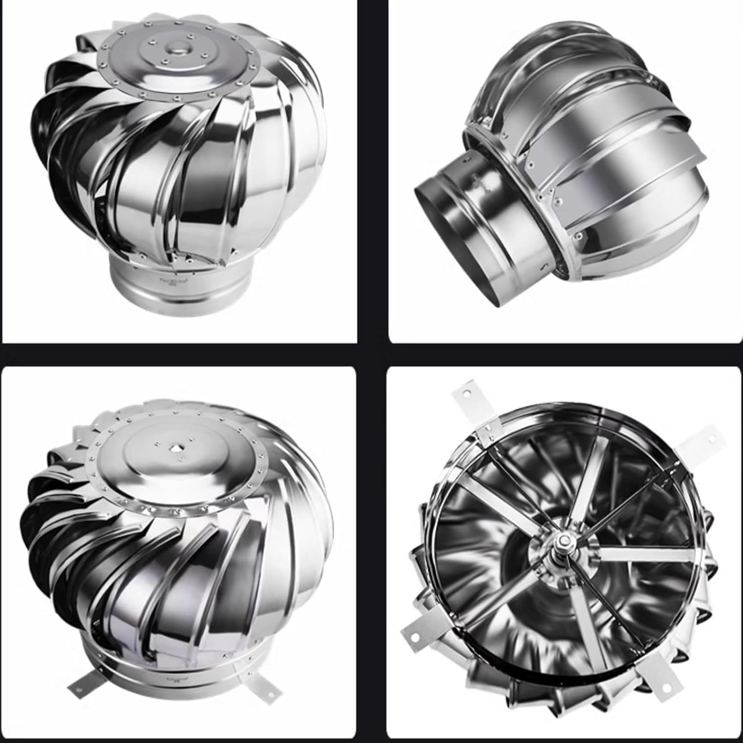 304 Stainless Steel Unpowered, 300mm Type Wind Ball Hood Roof Ventilator Factory, Exhaust Replacement Balloon (Size : 200MM)