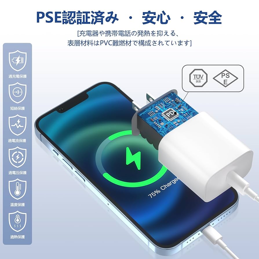 Apple iPhone 12 青色 本体 充電ケーブル付き（動作確認済み） Amazon | iPhone 充電器 USB 充電器 2ポート 12W ACアダプター