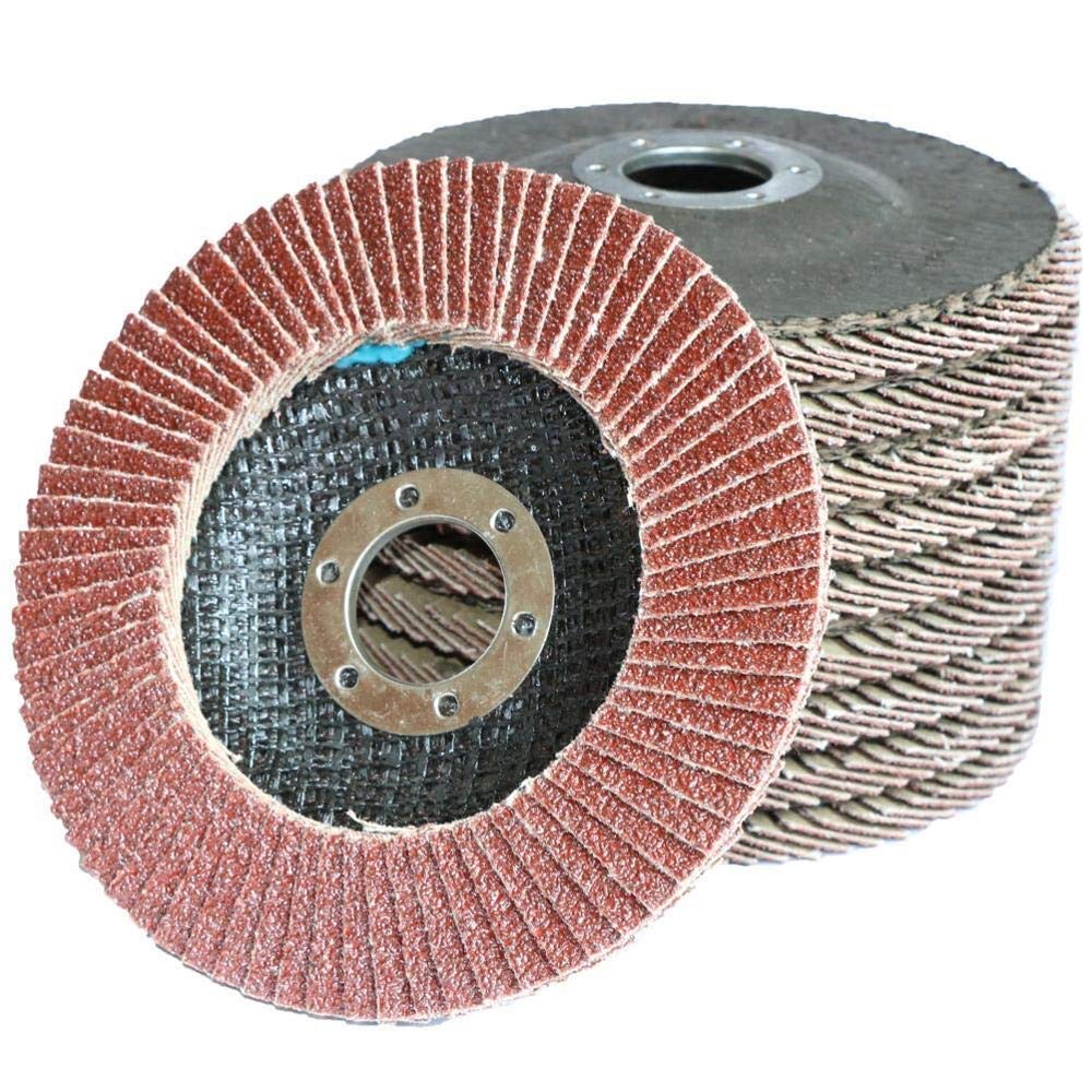 HHRFCS 10 szt. Tarcze listkowe 115mm 4-1/2" * 7/8" Tarcze szlifierskie 80 Ściernice ścierne do szlifierki kątowej