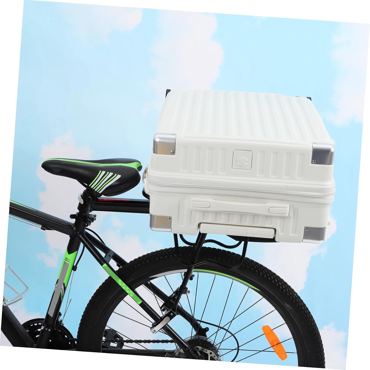 Quick Release Bicycle Cargo Rack with Mounting System Lightweight Includes Mudguard Reflective Tail for Enhanced Safety