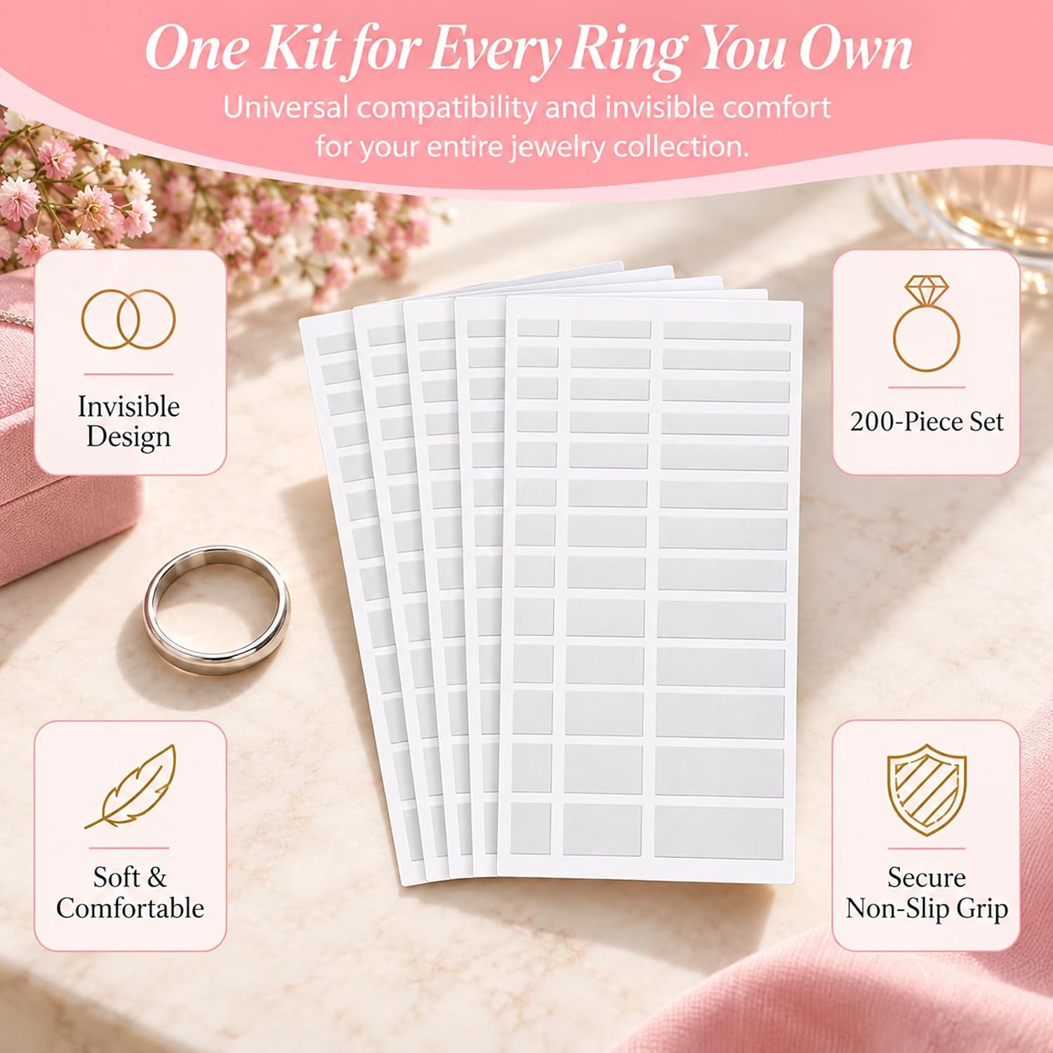 Thinp 200 Pcs Smart Ring Size Adjuster for Oura Ring Gen 5/4/3