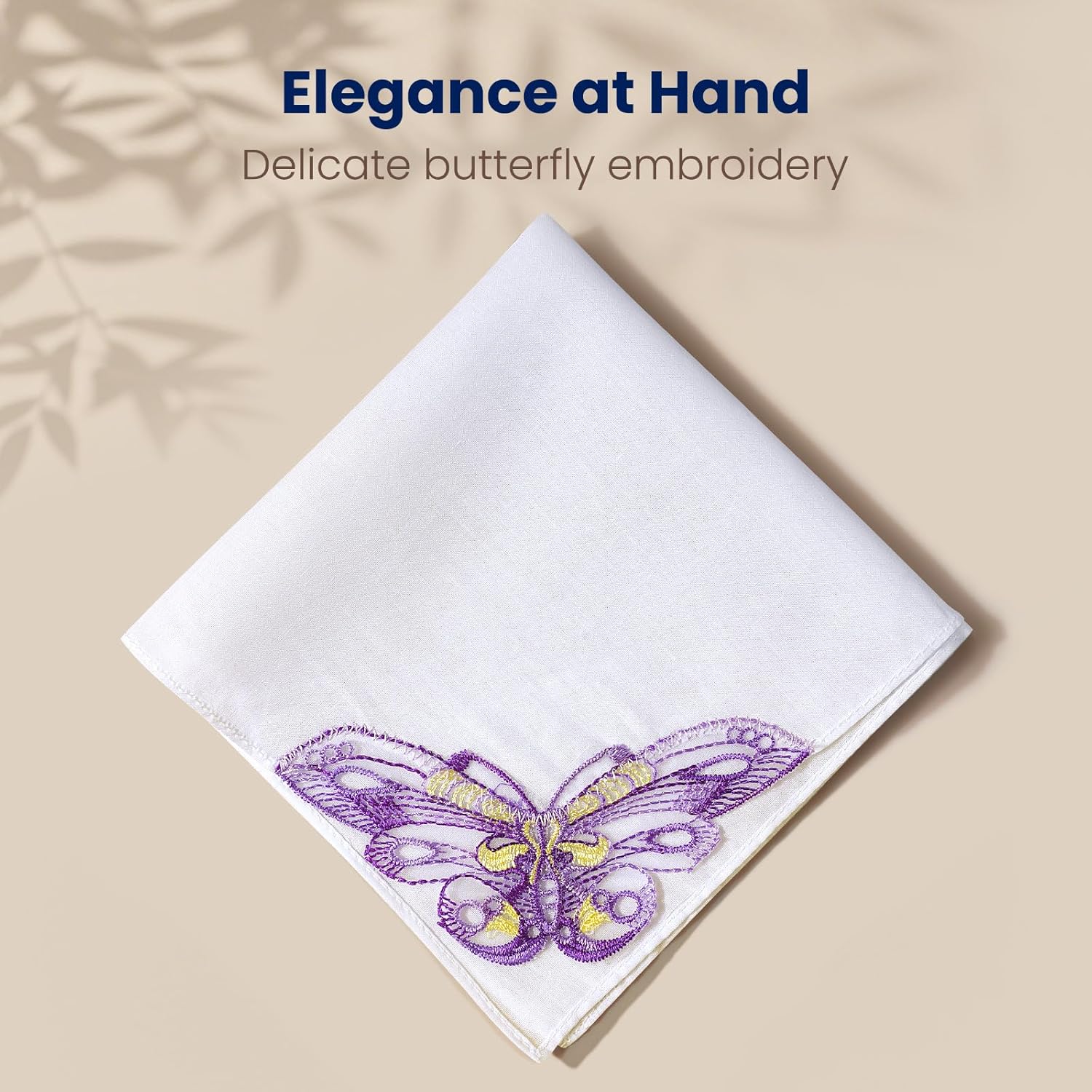 Selected Hanky Women's Cotton Handkerchiefs with Butterfly Lace at Corner, Ladies Hankies 12 Pcs, Handkerchiefs of Textiles - Image 7
