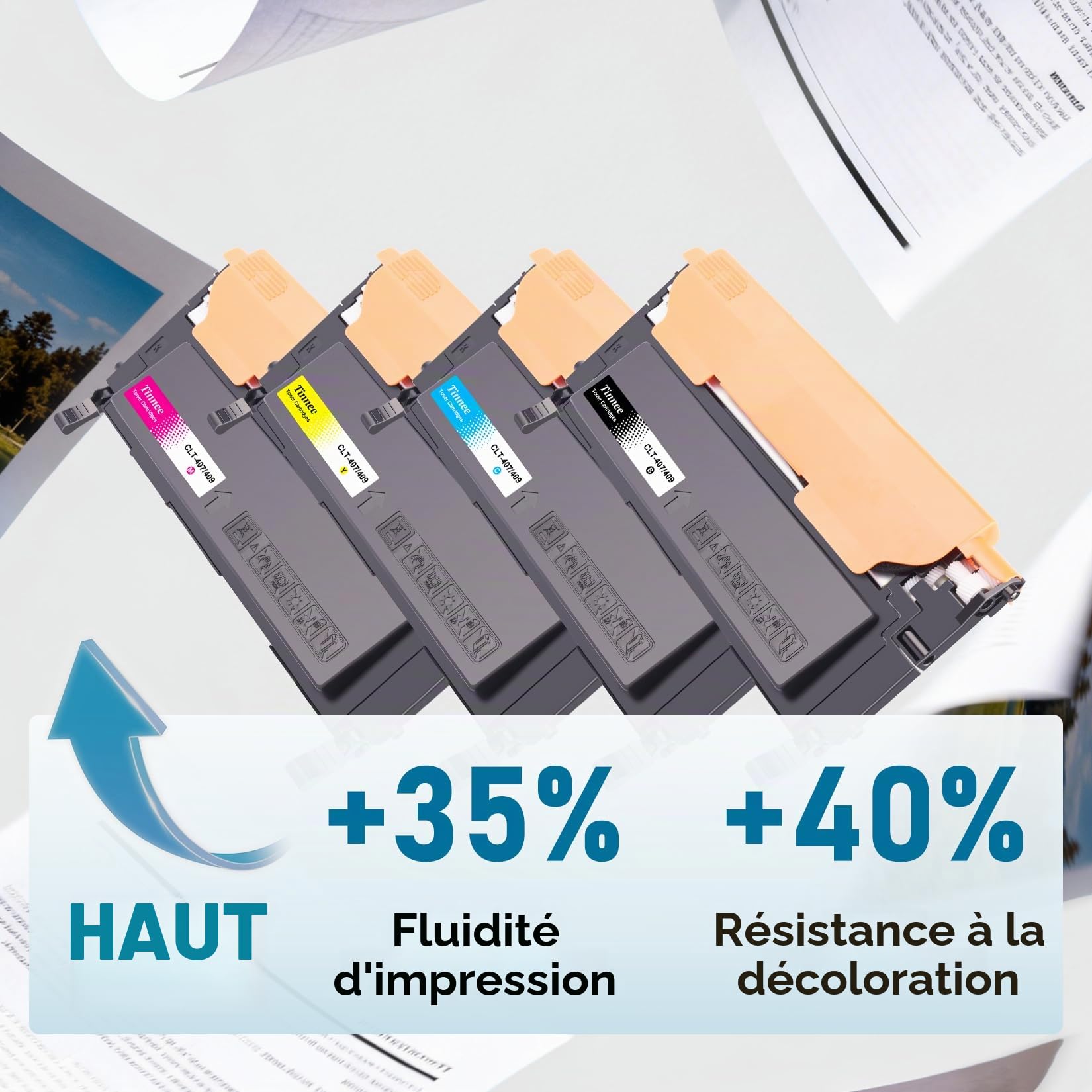 4X CLT-K407S CLT-409S Compatible Samsung CLT-K4072S Samsung CLT-K409S Toner pour CLP-320 CLP-320N CLP-320W CLP-320N CLP-325 CLP-325N CLP-325W CLX-3180 CLX-3180FN CLX-3180FW CLX-3185 CLX-3185F