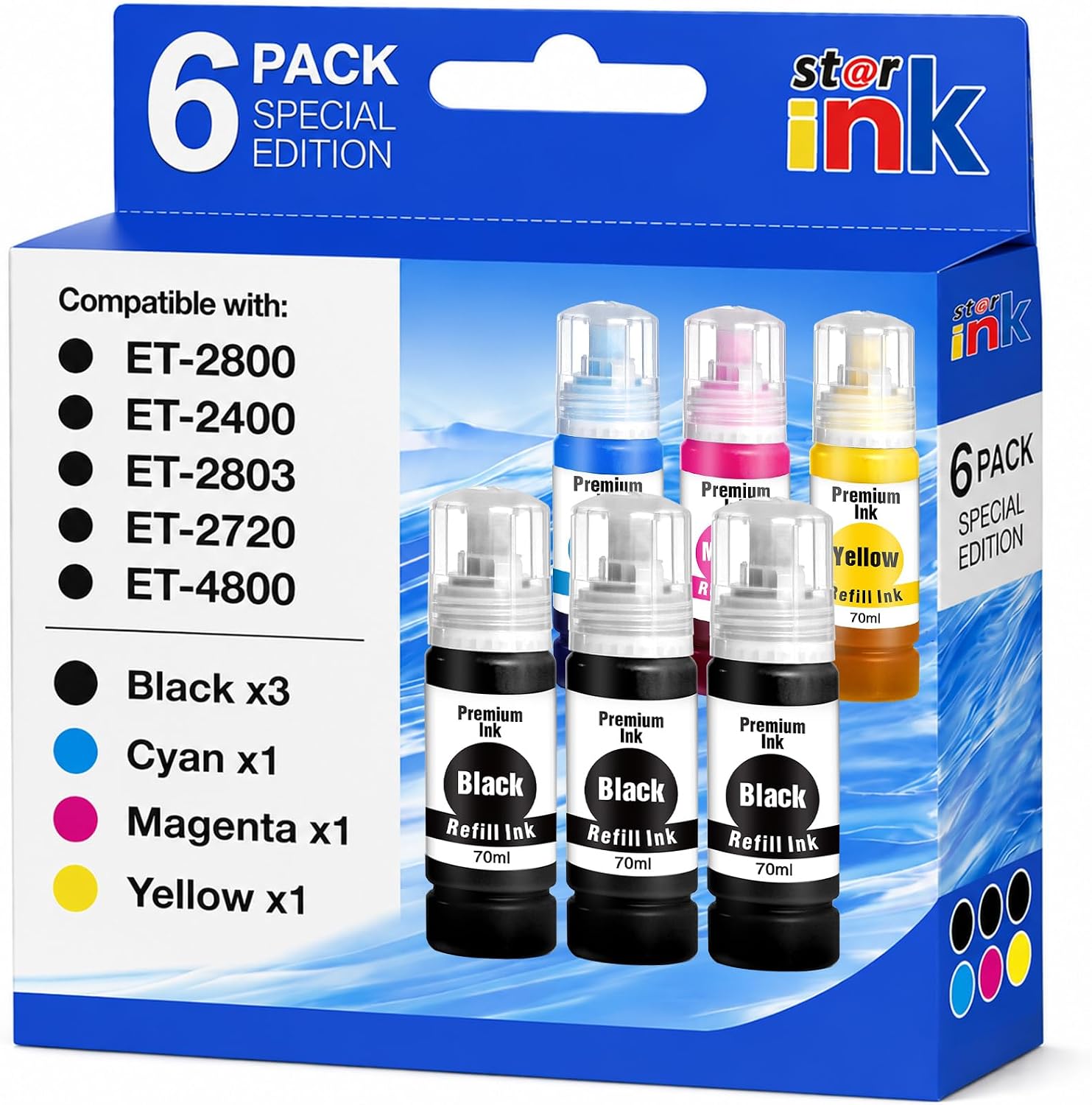 Compatible Ink Refill Bottles Replacement for EPSON 522 Ink Refill Bottles