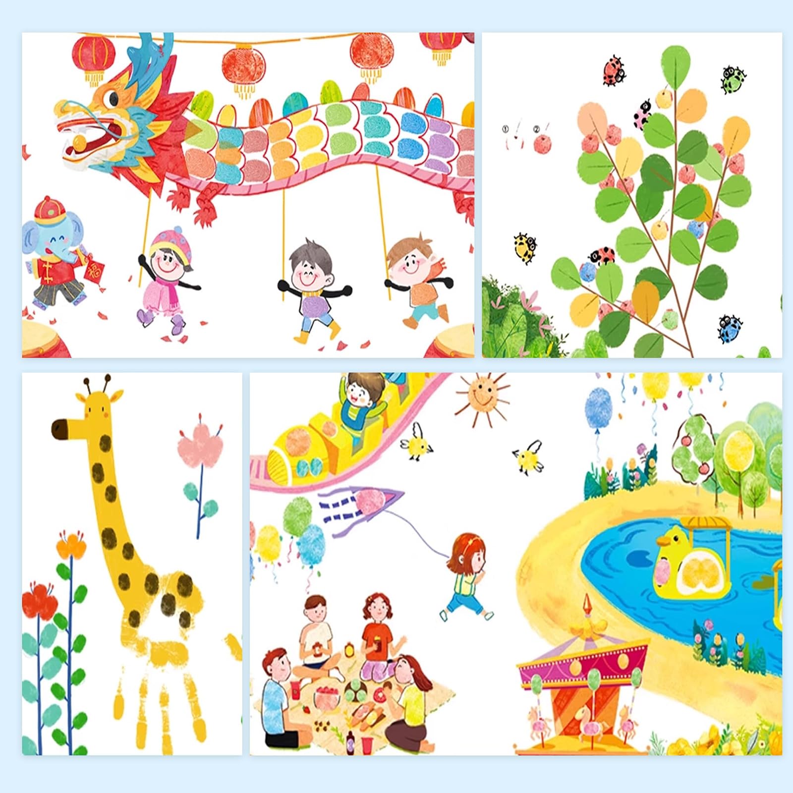 12 Color Pintura de Dedos para Niños, 12 ml Pintura de Dedo, Pinturas Dedo Bebe no Toxica, Pinturas de Dedos para Niño, para Niños Escuela Jardín Aprendizaje Temprano, Navidad