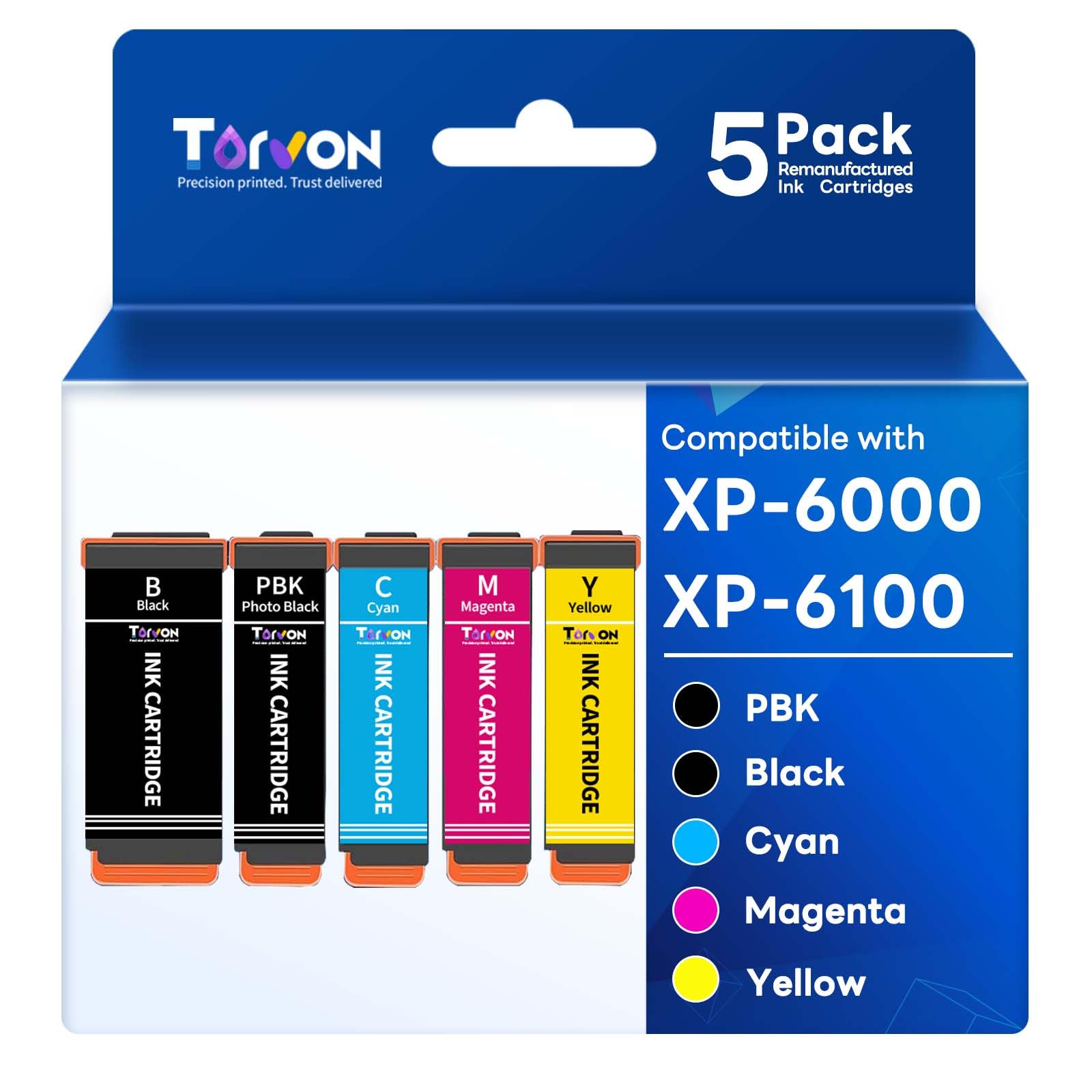 Photo 1 of Torvon Remanufactured Replacement for Epson 302XL Ink Cartridges for XP6100