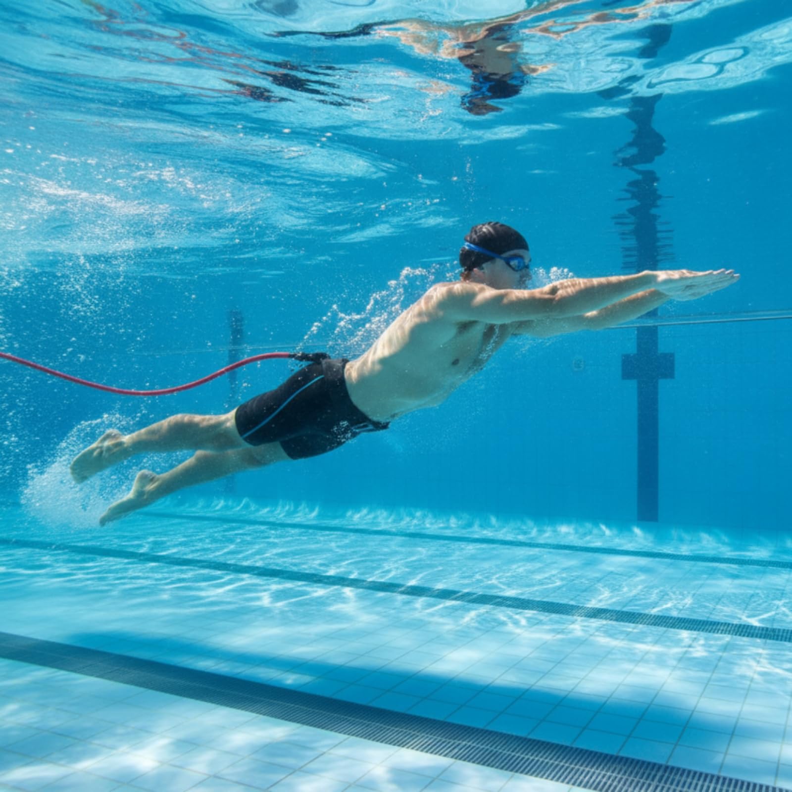 Swim Tether Portatile Cintura Elastica da Nuoto Compatta Attrezzatura Sportiva per Piscina