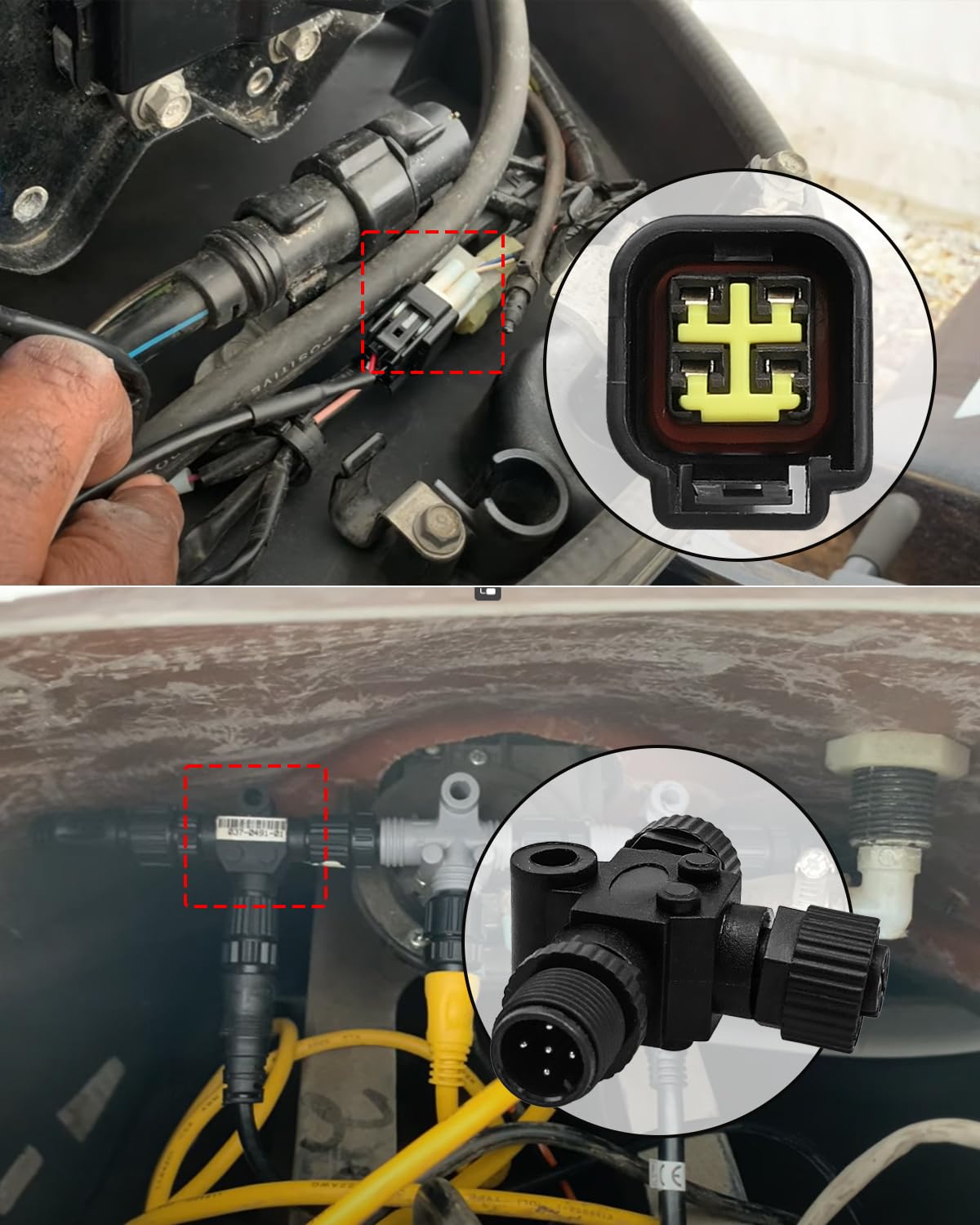 Engine Interface Cable Connects to NMEA 2000 with T Connector Compatible with Yamaha 2006-2023 Replace #000-0120-37, 23ft