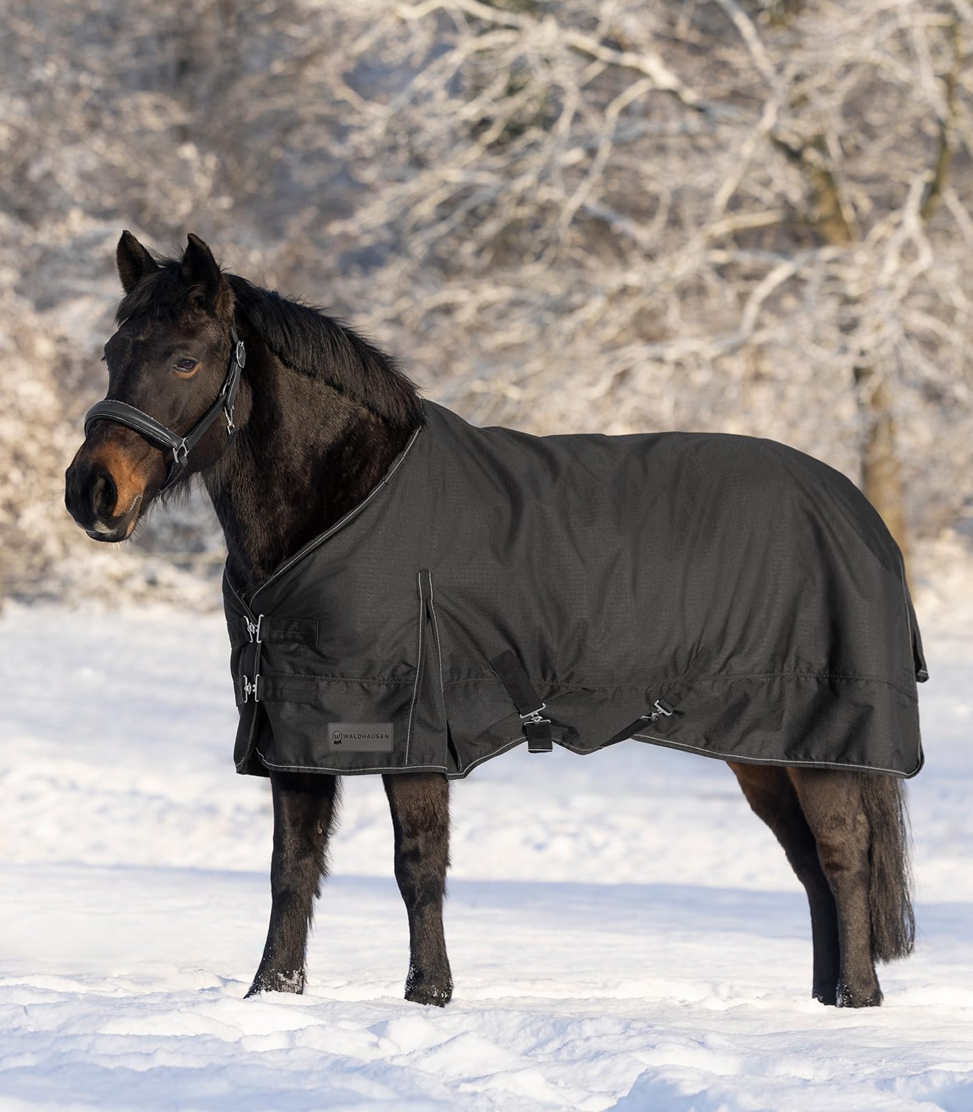 Waldhausen Coperta Nordic, 200 g, colore nero, 135 cm
