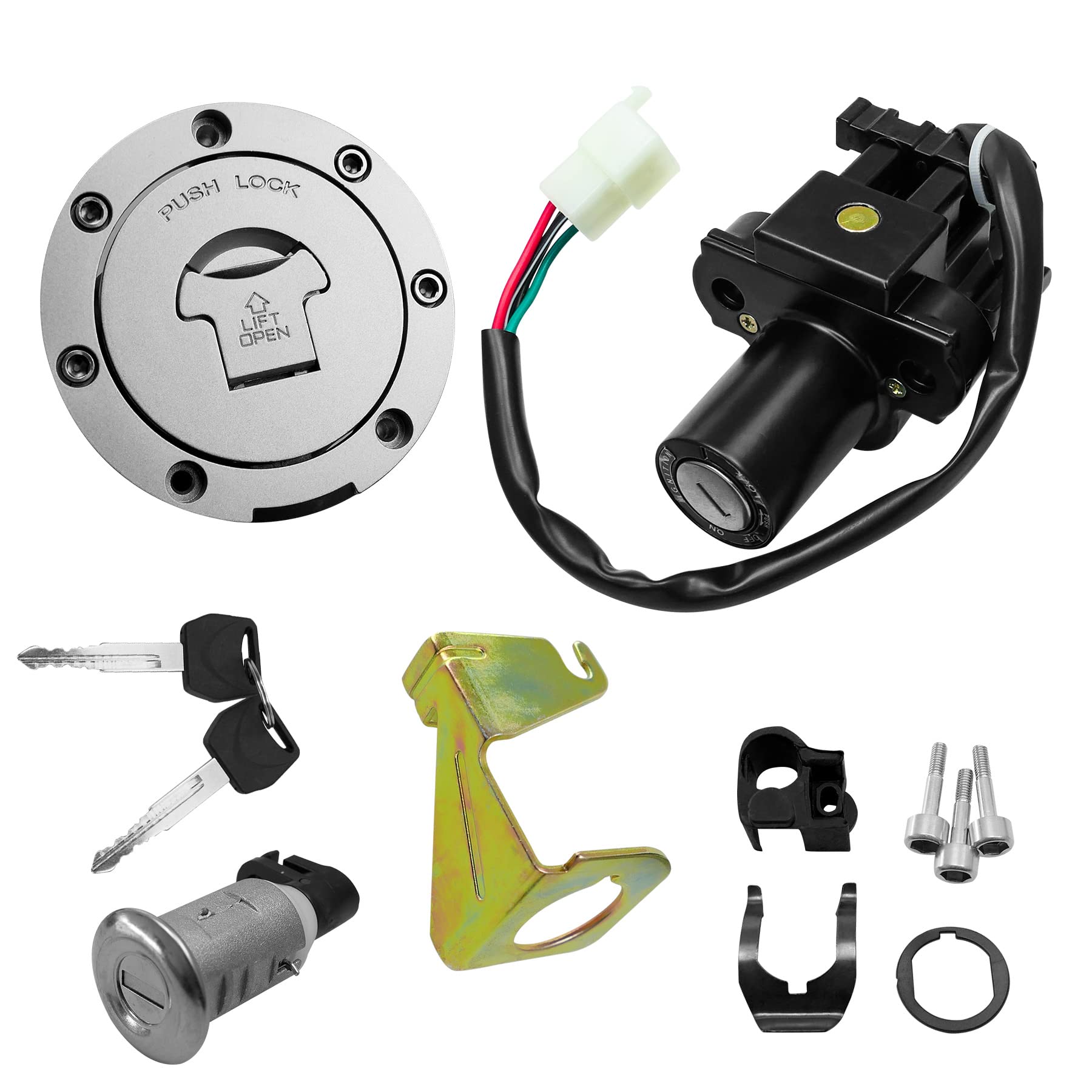 Photo 1 of Ignition Switch Fuel Gas Cap Seat Lock Key Set Fit for Ignition Honda1999-2007