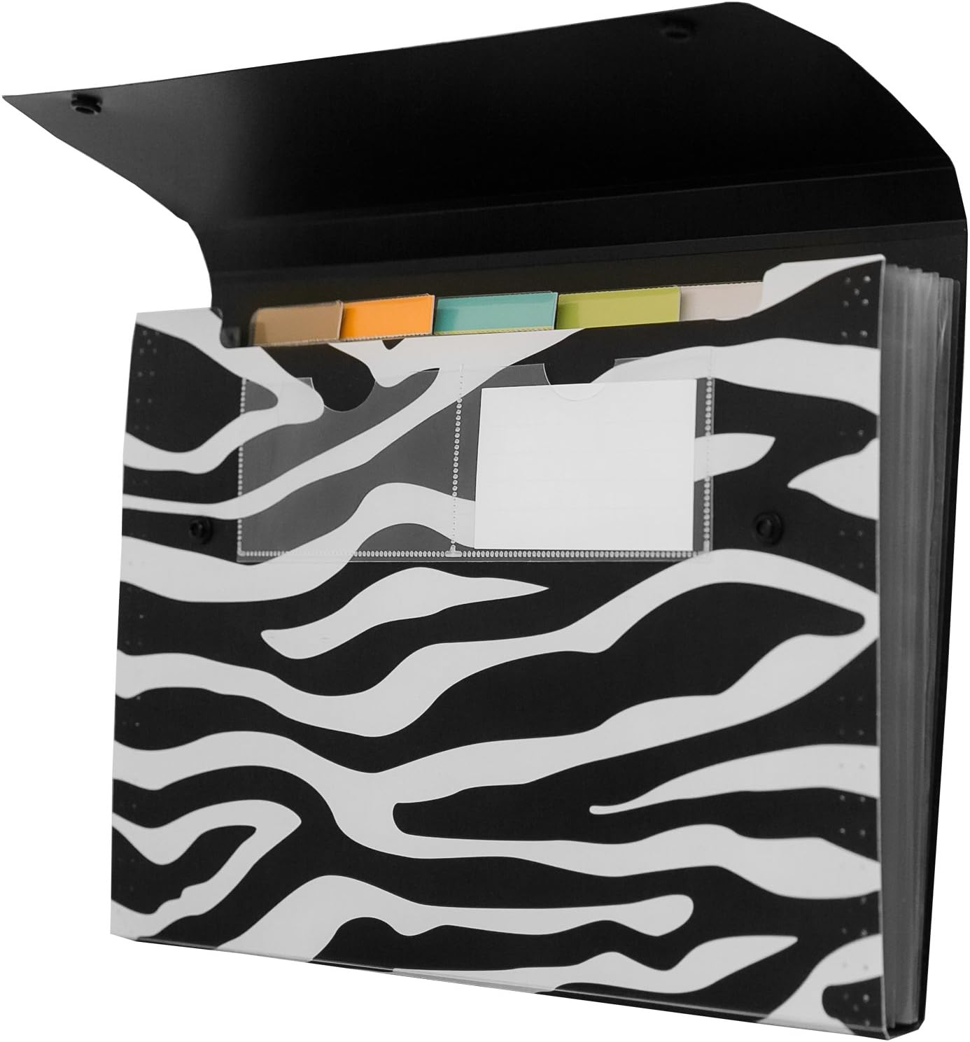 Premium Expandable File Folder, Zebra Print Design