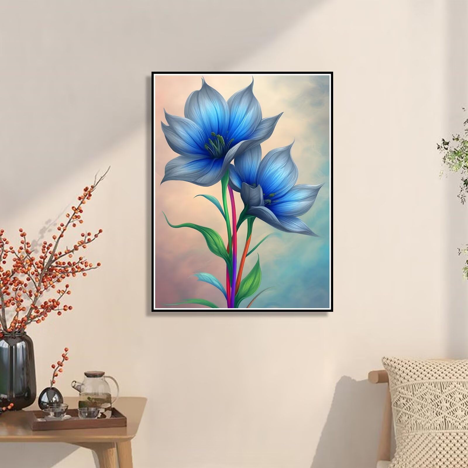 100 x 130 cm duży obraz z numerami dla dorosłych kreskówka malowanie według numerów kwiat DIY dziecko i dziewczyna zestawy na płótnie prezent z 3 pędzlami i akryli kobiety zajęcia kreatywne hobby
