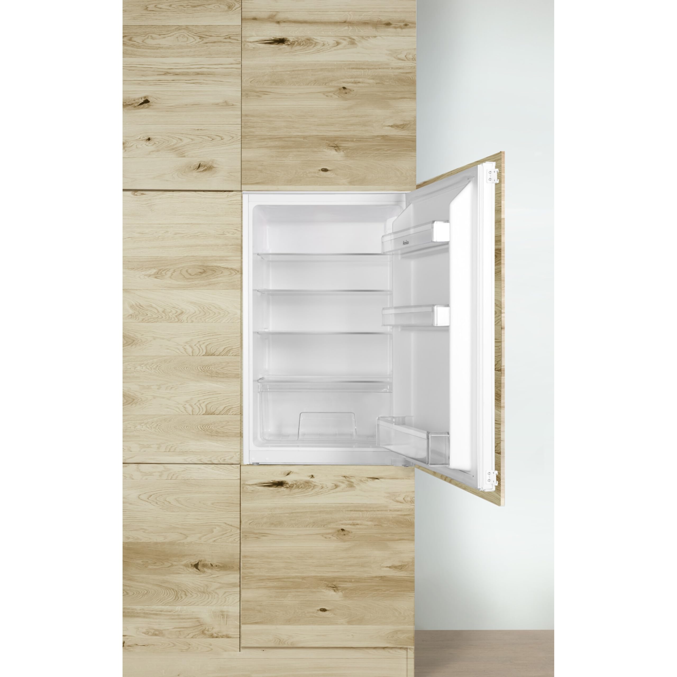 Amica Einbau Kühlschrank 135 L 87,1x54x54 cm EVKSS 353 900 | 880 mm Nische, Schlepptür-Technik, Inverter Kompressor, Elektronische Steuerung, Tür-Offen-Alarm, LED Beleuchtung